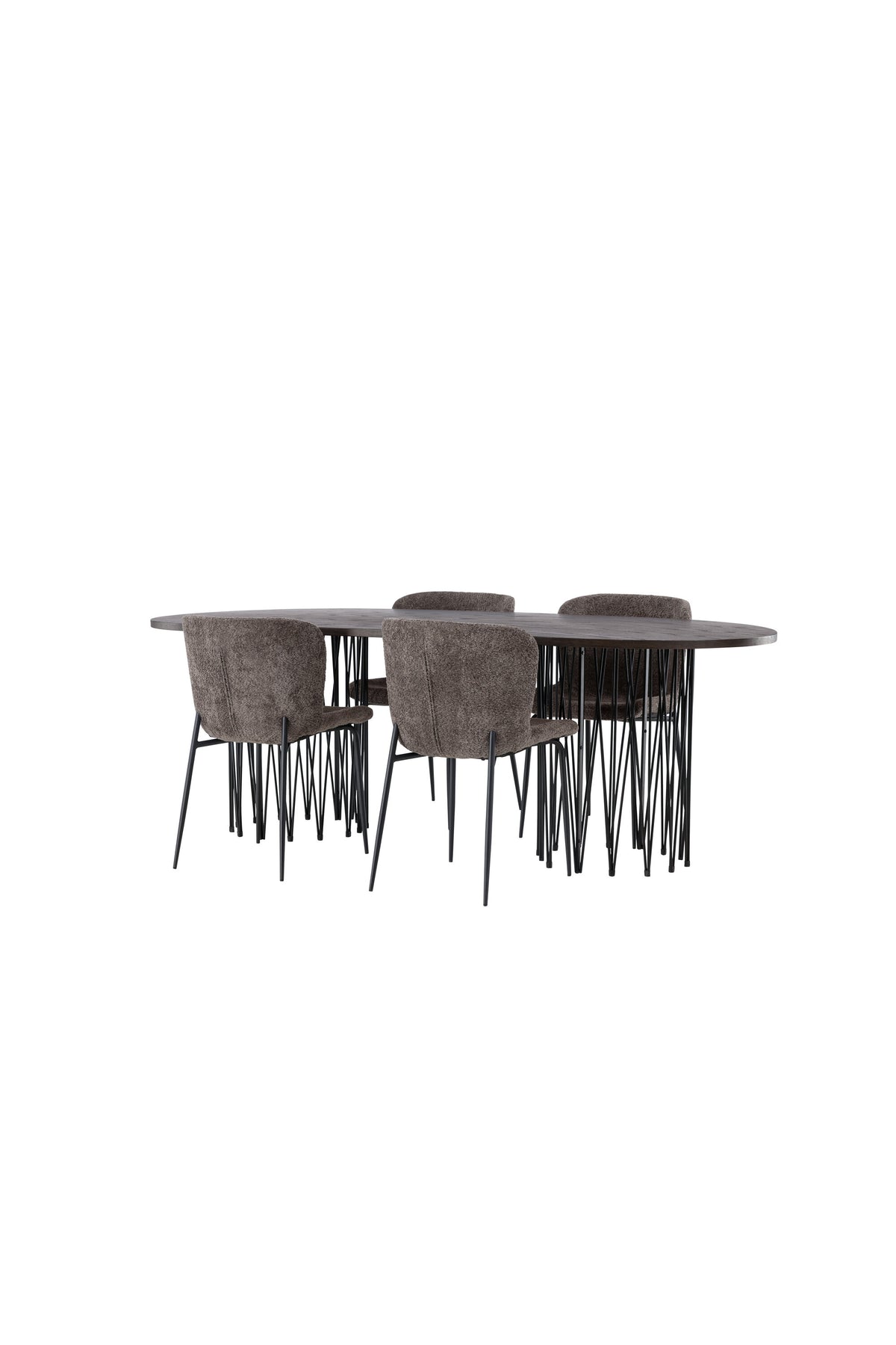 Stone Esszimmerset + Modesto 220cm/4St. in Schwarz, Dunkelgrau präsentiert im Onlineshop von KAQTU Design AG. Esszimmerset ist von Venture Home