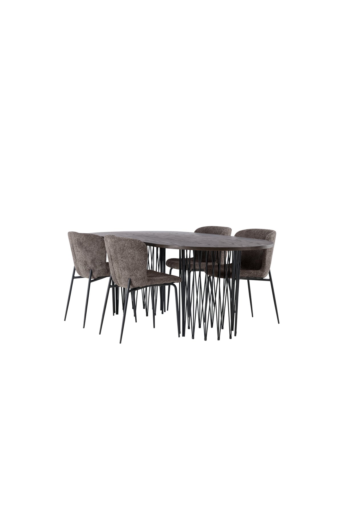Stone Esszimmerset + Modesto 220cm/4St. in Schwarz, Dunkelgrau präsentiert im Onlineshop von KAQTU Design AG. Esszimmerset ist von Venture Home