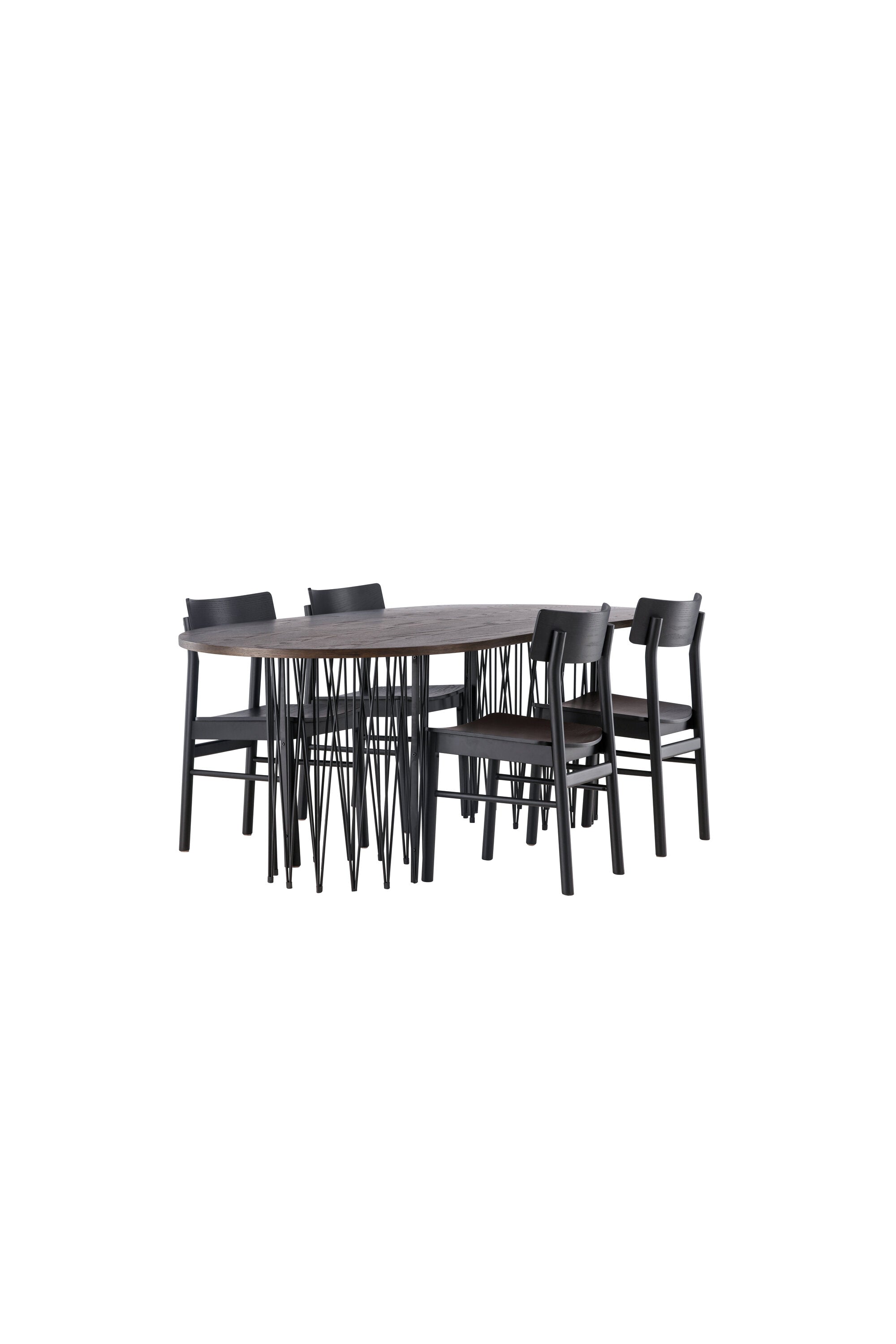 Ovaler Stone Esstisch mit 4 Montros Stühlen von Venture Home.