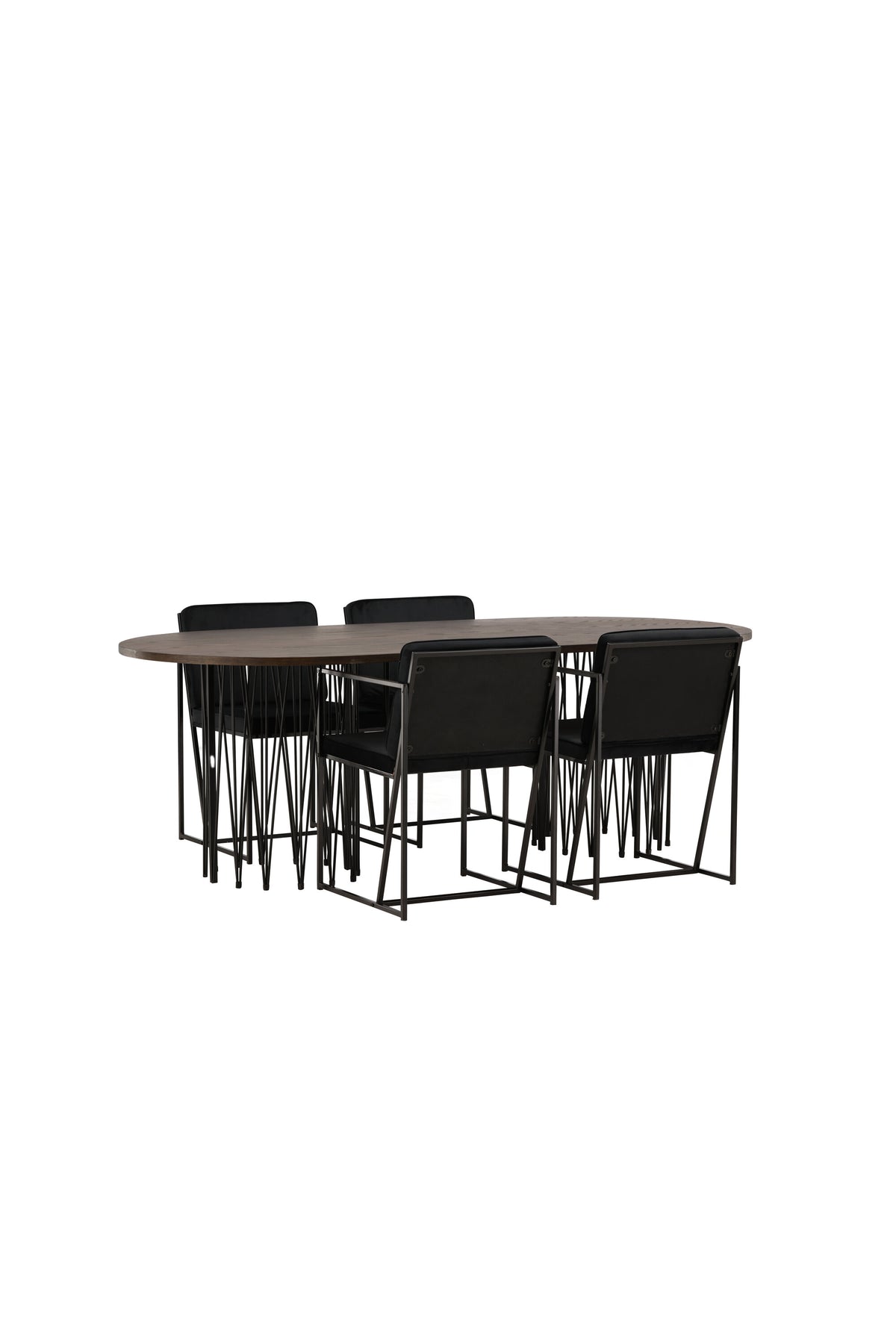 Stone Esszimmerset + Richmond 220cm/4St. in Schwarz präsentiert im Onlineshop von KAQTU Design AG. Esszimmerset ist von Venture Home