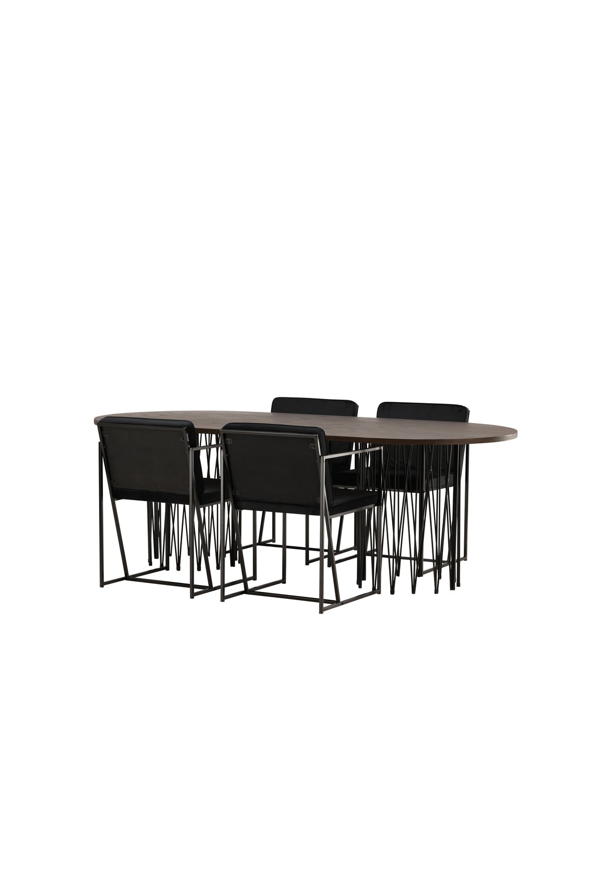 Stone Esszimmerset + Richmond 220cm/4St. in Schwarz präsentiert im Onlineshop von KAQTU Design AG. Esszimmerset ist von Venture Home