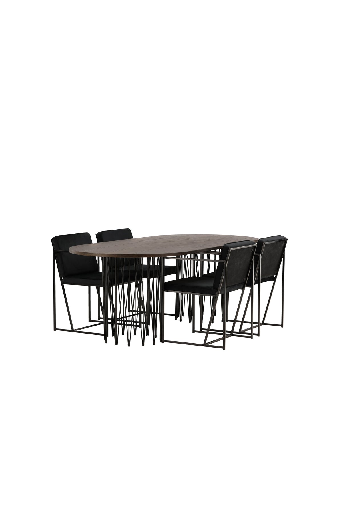 Stone Esszimmerset + Richmond 220cm/4St. in Schwarz präsentiert im Onlineshop von KAQTU Design AG. Esszimmerset ist von Venture Home