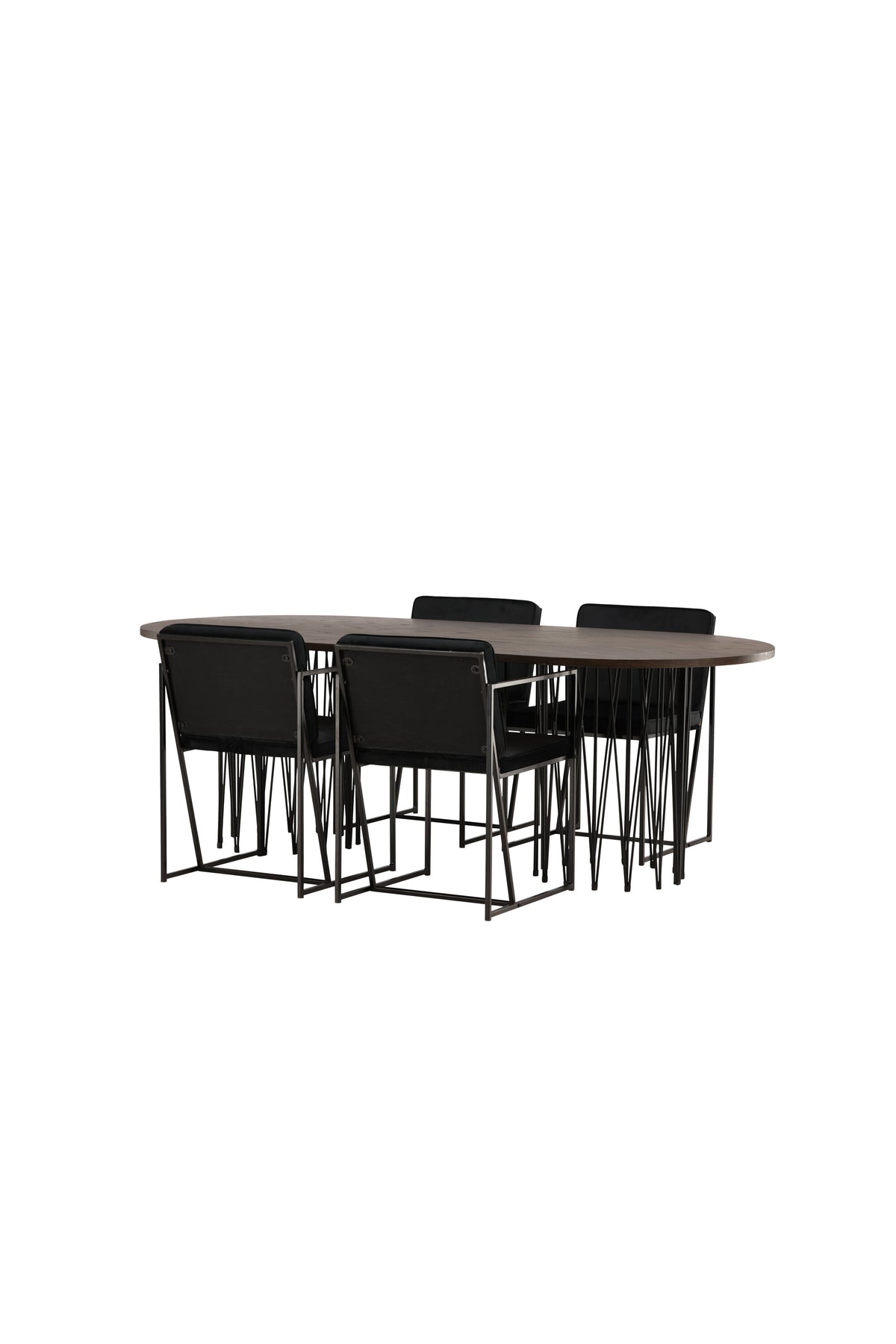 Stone Esszimmerset + Richmond 220cm/4St. in Schwarz präsentiert im Onlineshop von KAQTU Design AG. Esszimmerset ist von Venture Home