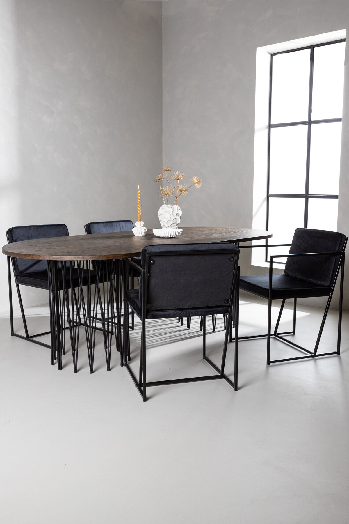 Stone Esszimmerset + Richmond 220cm/4St. in Schwarz präsentiert im Onlineshop von KAQTU Design AG. Esszimmerset ist von Venture Home