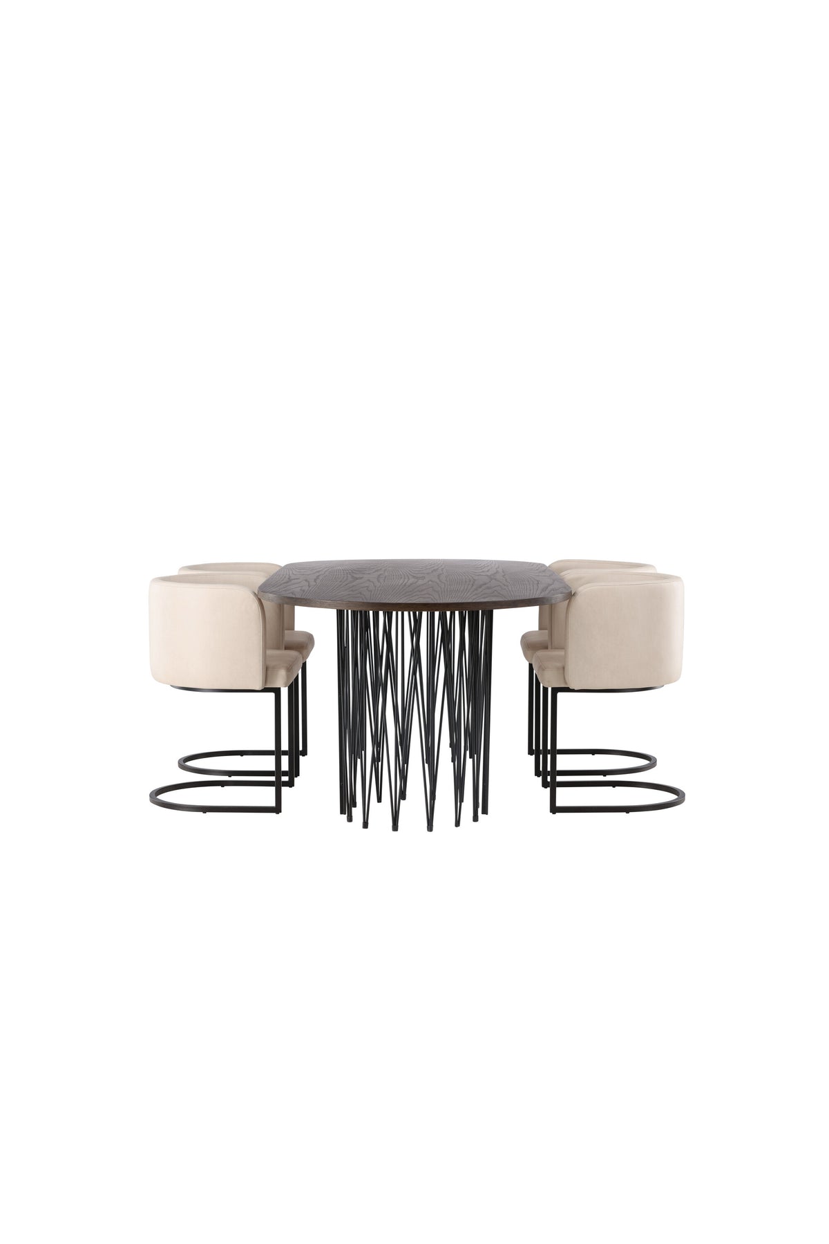 Stone Esszimmerset + Simrishamn 220cm/4St. in Beige, Schwarz präsentiert im Onlineshop von KAQTU Design AG. Esszimmerset ist von Venture Home