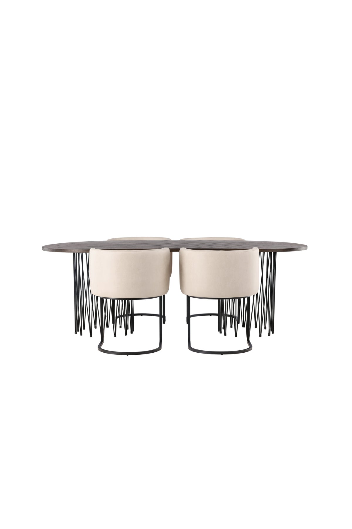 Stone Esszimmerset + Simrishamn 220cm/4St. in Beige, Schwarz präsentiert im Onlineshop von KAQTU Design AG. Esszimmerset ist von Venture Home