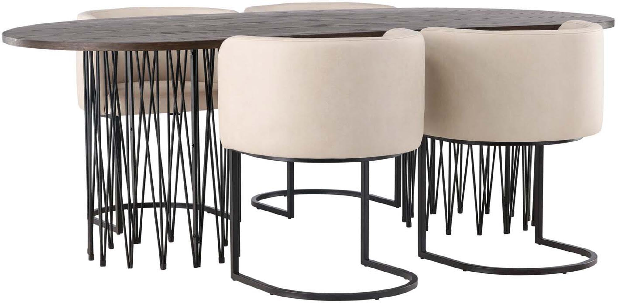 Elegantes Stone Esszimmerset 220cm mit 4 Stühlen von Venture Home.