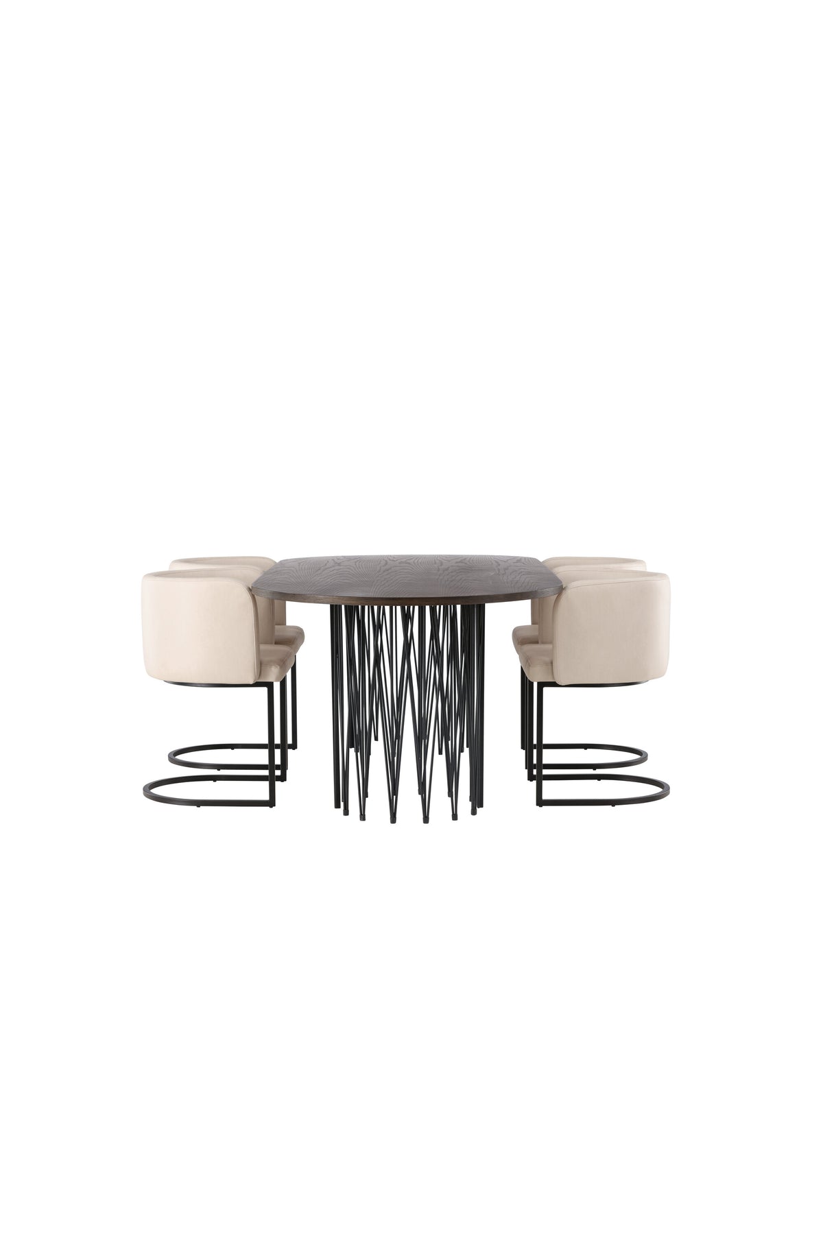 Stone Esszimmerset + Simrishamn 220cm/4St. in Beige, Schwarz präsentiert im Onlineshop von KAQTU Design AG. Esszimmerset ist von Venture Home