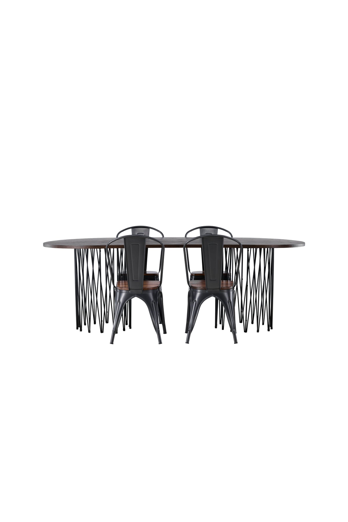 Stone Esszimmerset + Tempe 220cm/4St. in Dunkelgrau, Walnuss präsentiert im Onlineshop von KAQTU Design AG. Esszimmerset ist von Venture Home