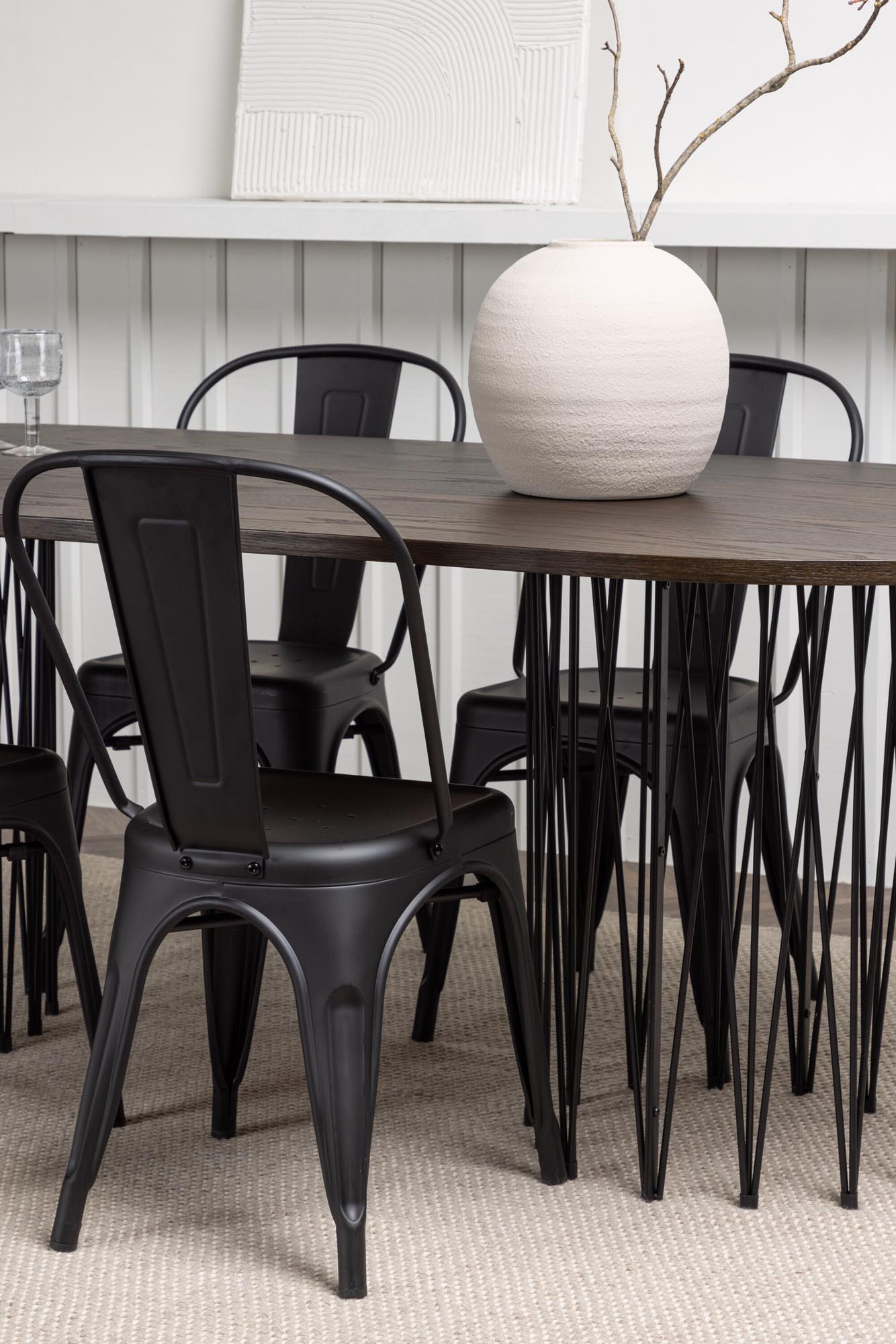 Stilvolles Stone Esszimmerset 220cm mit 4 Stühlen von Venture Home.