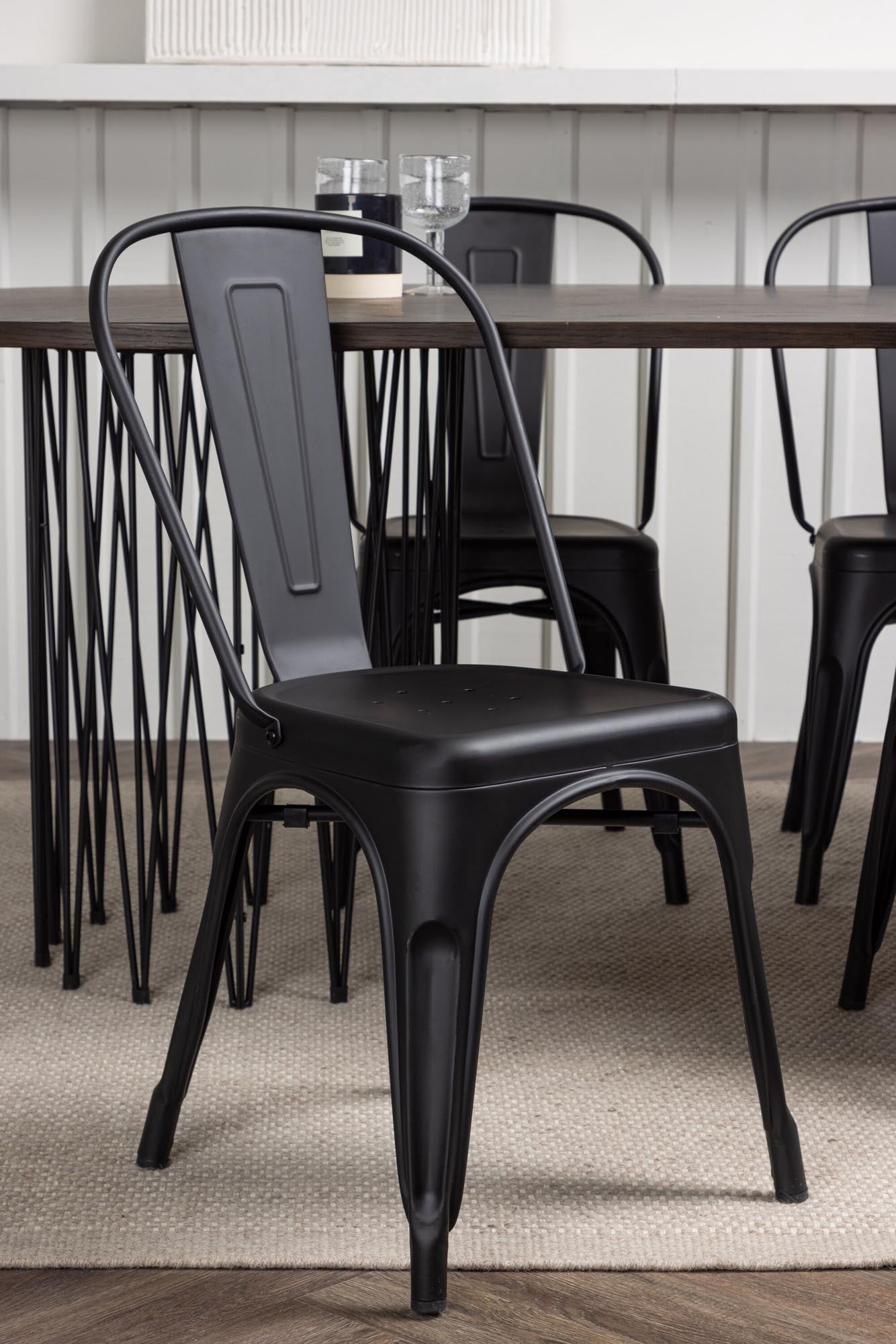 Elegantes Esszimmerset Stone 220cm mit 4 Tempe-Stühlen von Venture Home. Modernes Design trifft auf Komfort und Langlebigkeit.