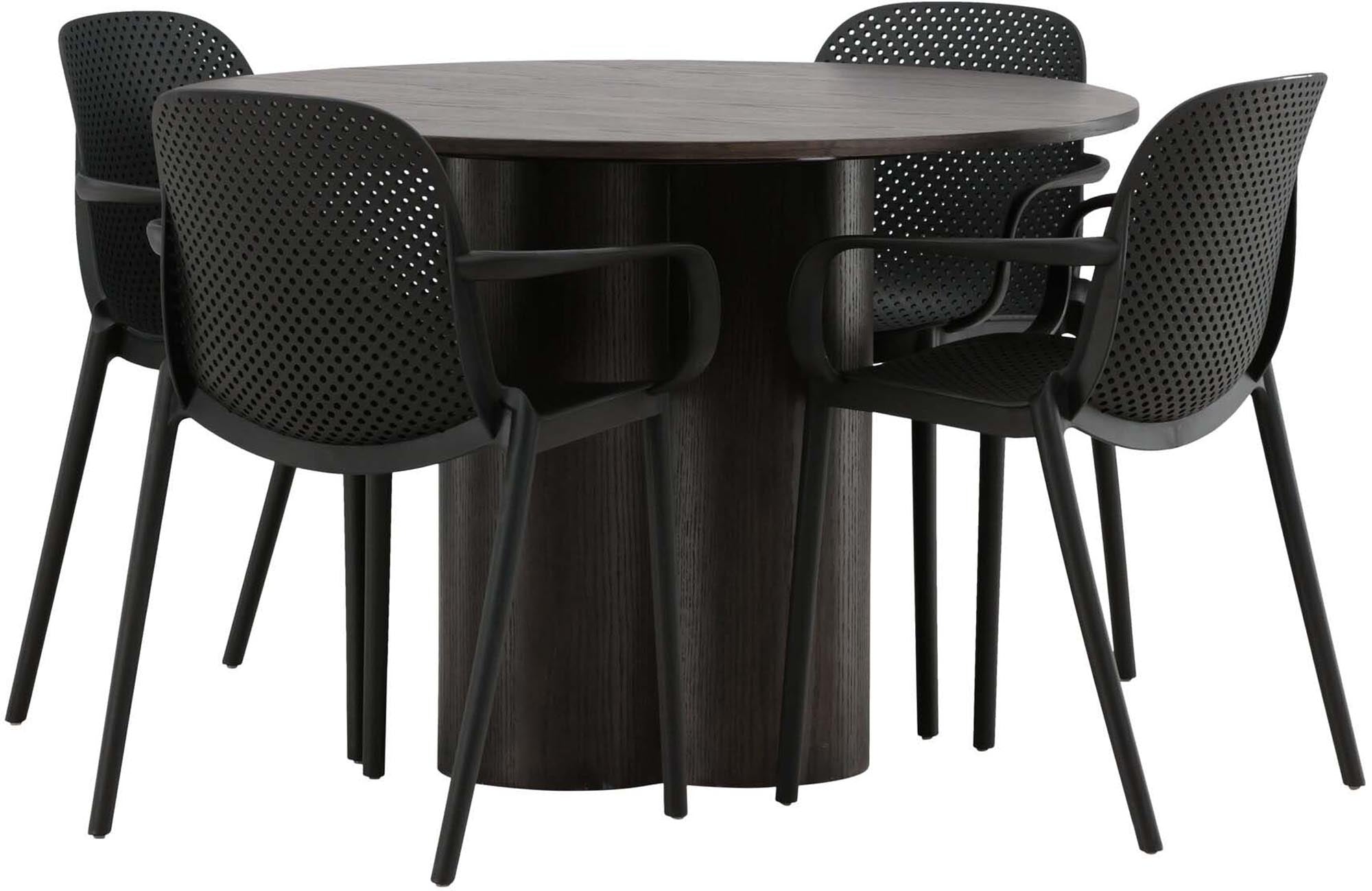 Modernes Olivia Set: Baltimore Tisch mit 4 Stühlen von Venture Home.