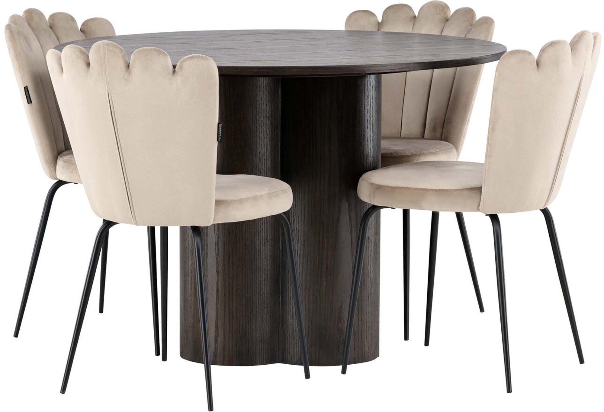 Modernes Olivia Set mit Limhamn Tisch, perfekt für Ihr Esszimmer.