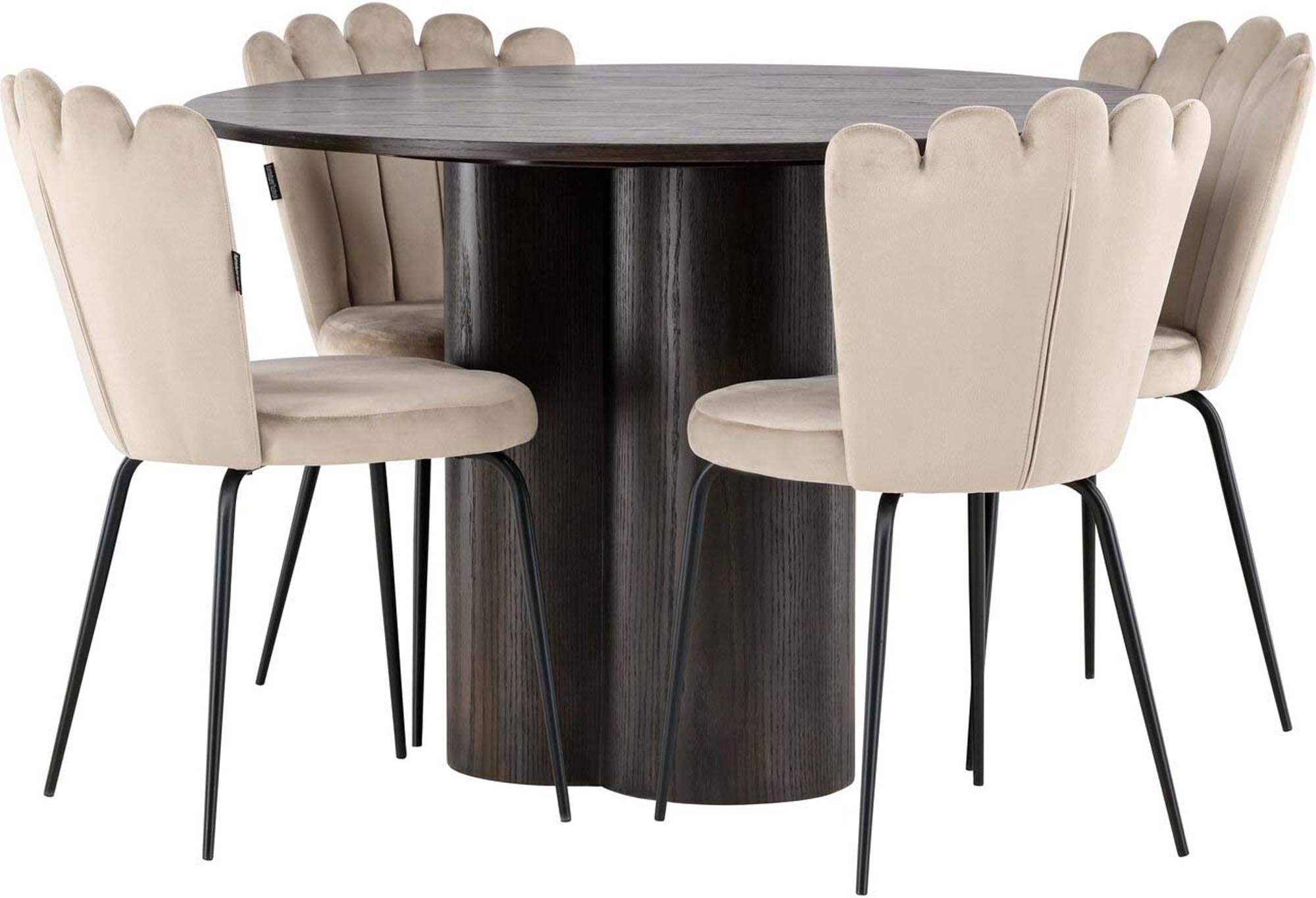 Elegantes Olivia Esszimmer Set mit Limhamn Tisch, ideal für gesellige Abende. Skandinavisches Design trifft auf höchsten Komfort.