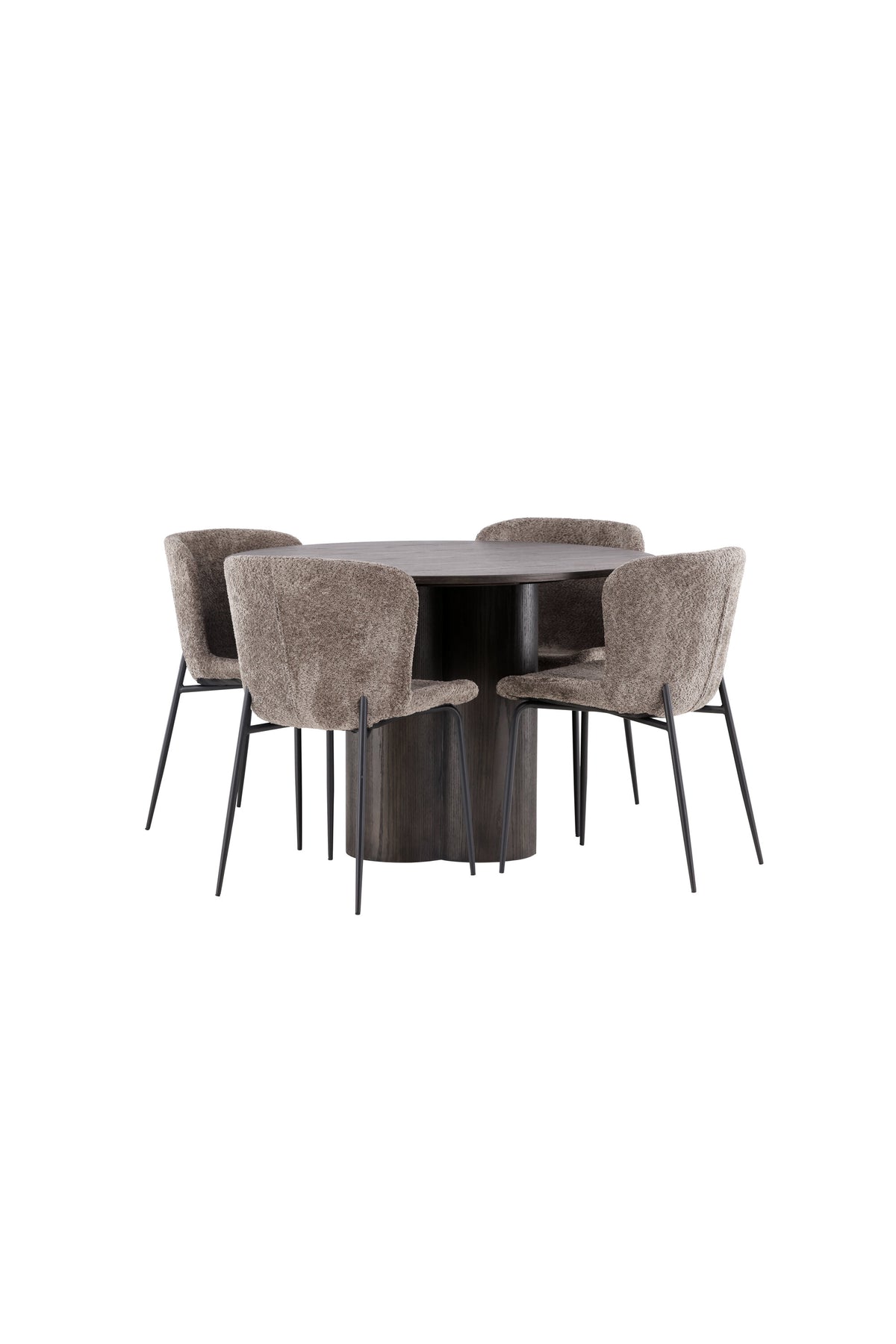 Olivia Esszimmer Set + Modesto ⌀110cm/4St. in Braun / Beige präsentiert im Onlineshop von KAQTU Design AG. Esszimmerset ist von Venture Home