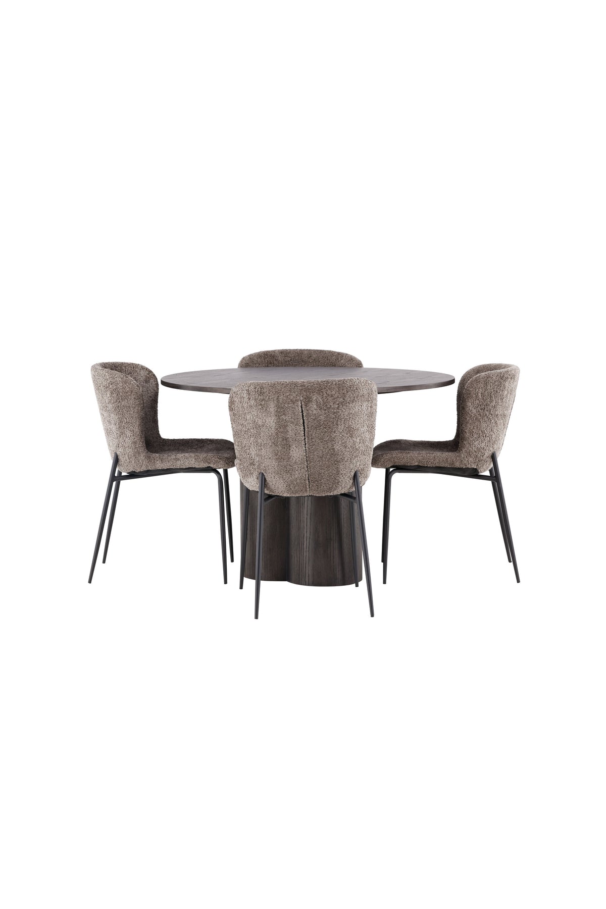 Olivia Esszimmer Set + Modesto ⌀110cm/4St. in Braun / Beige präsentiert im Onlineshop von KAQTU Design AG. Esszimmerset ist von Venture Home