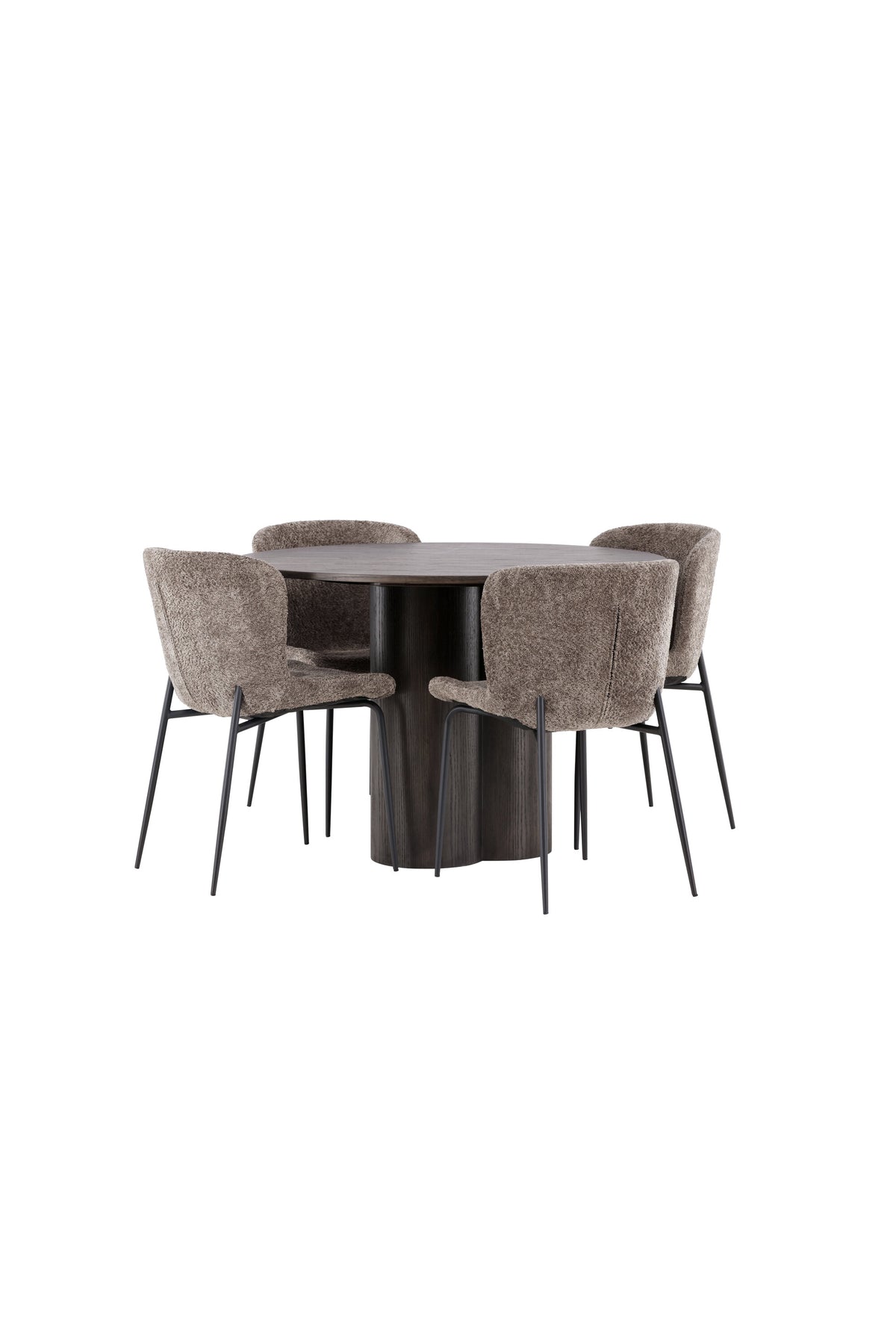 Olivia Esszimmer Set + Modesto ⌀110cm/4St. in Braun / Beige präsentiert im Onlineshop von KAQTU Design AG. Esszimmerset ist von Venture Home