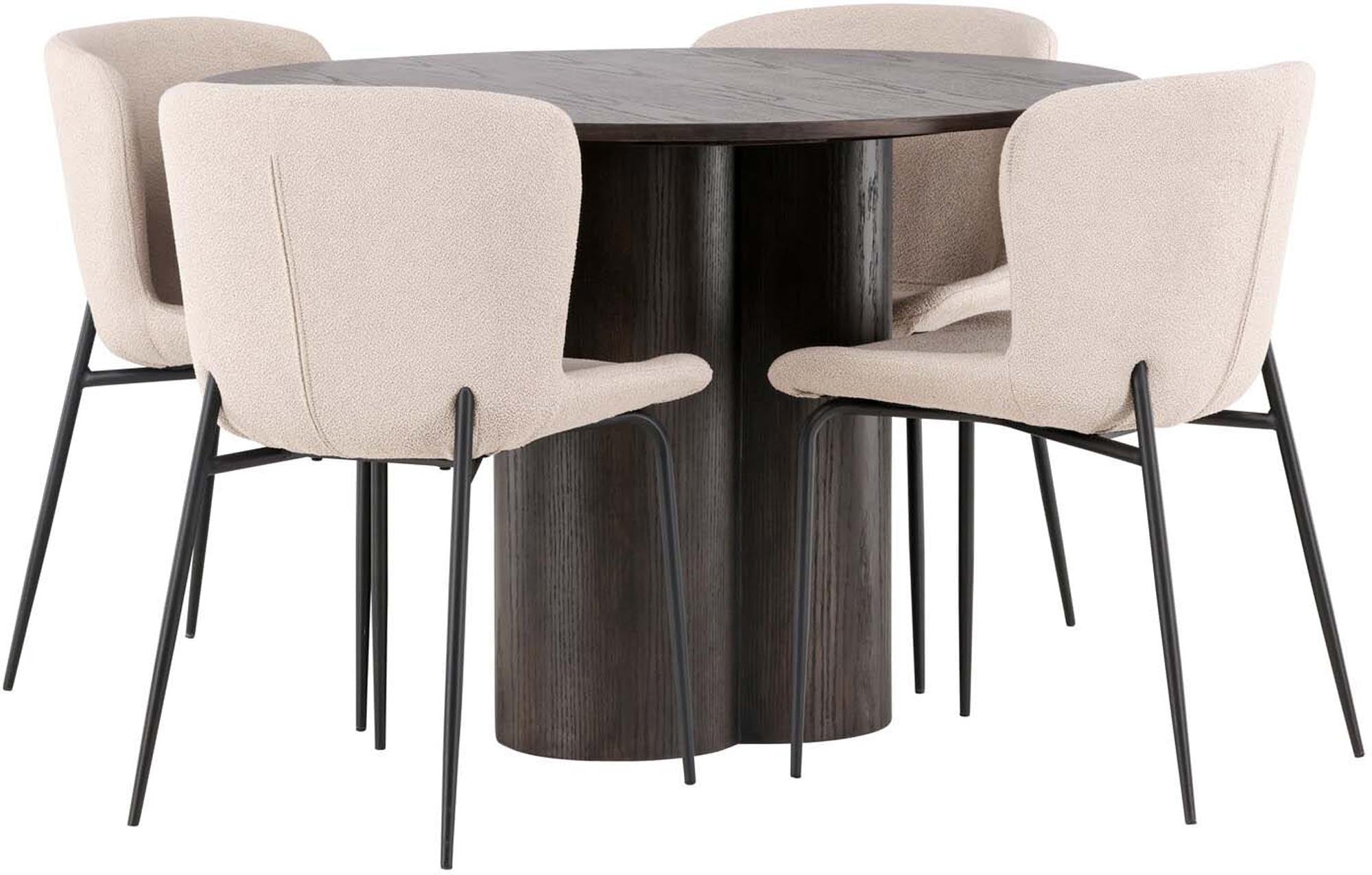 Elegantes Olivia Esszimmer Set mit Modesto Tisch und 4 Stühlen.