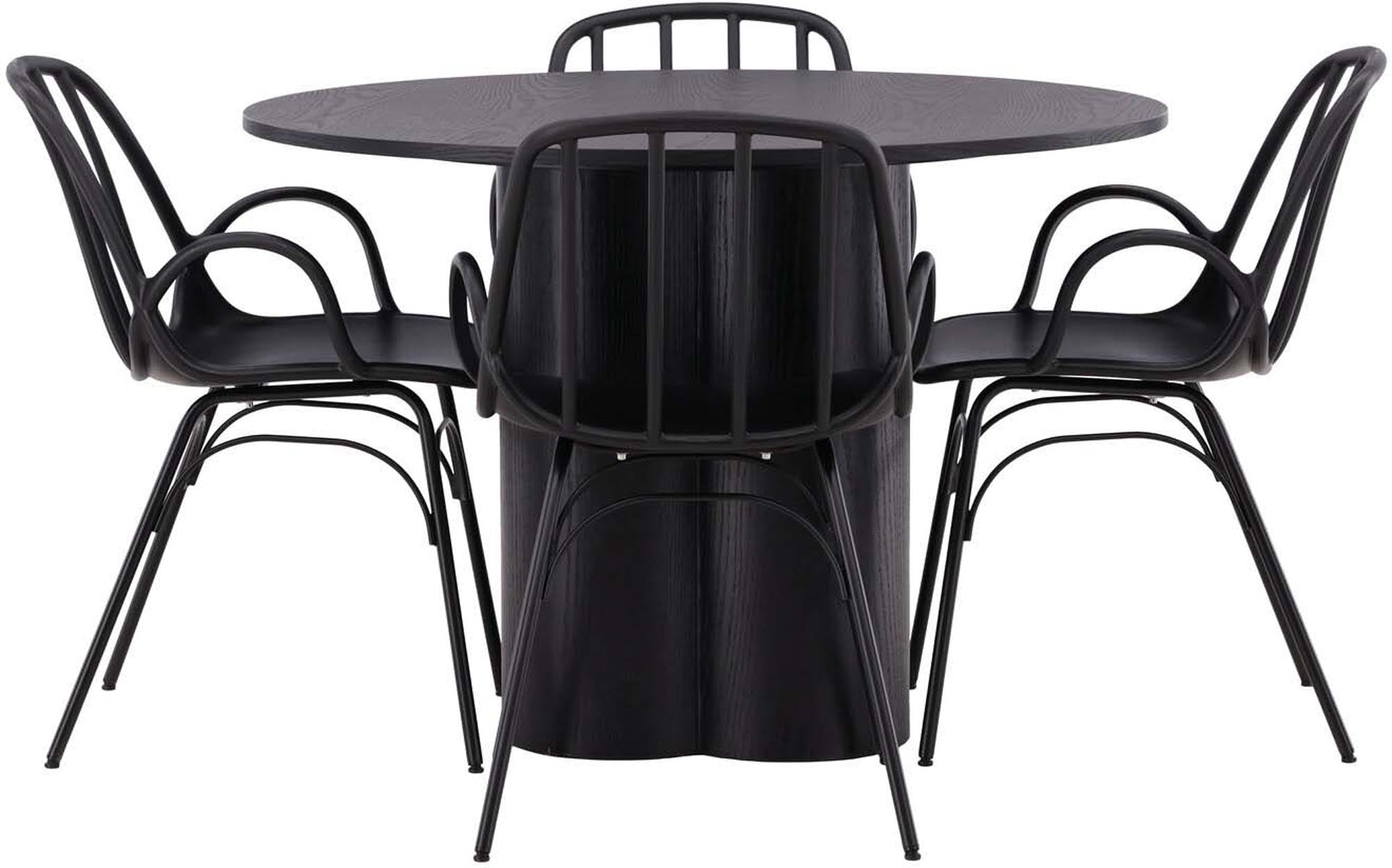 Stilvolles Olivia Esszimmerset mit rundem Dyrön Tisch von Venture Home.