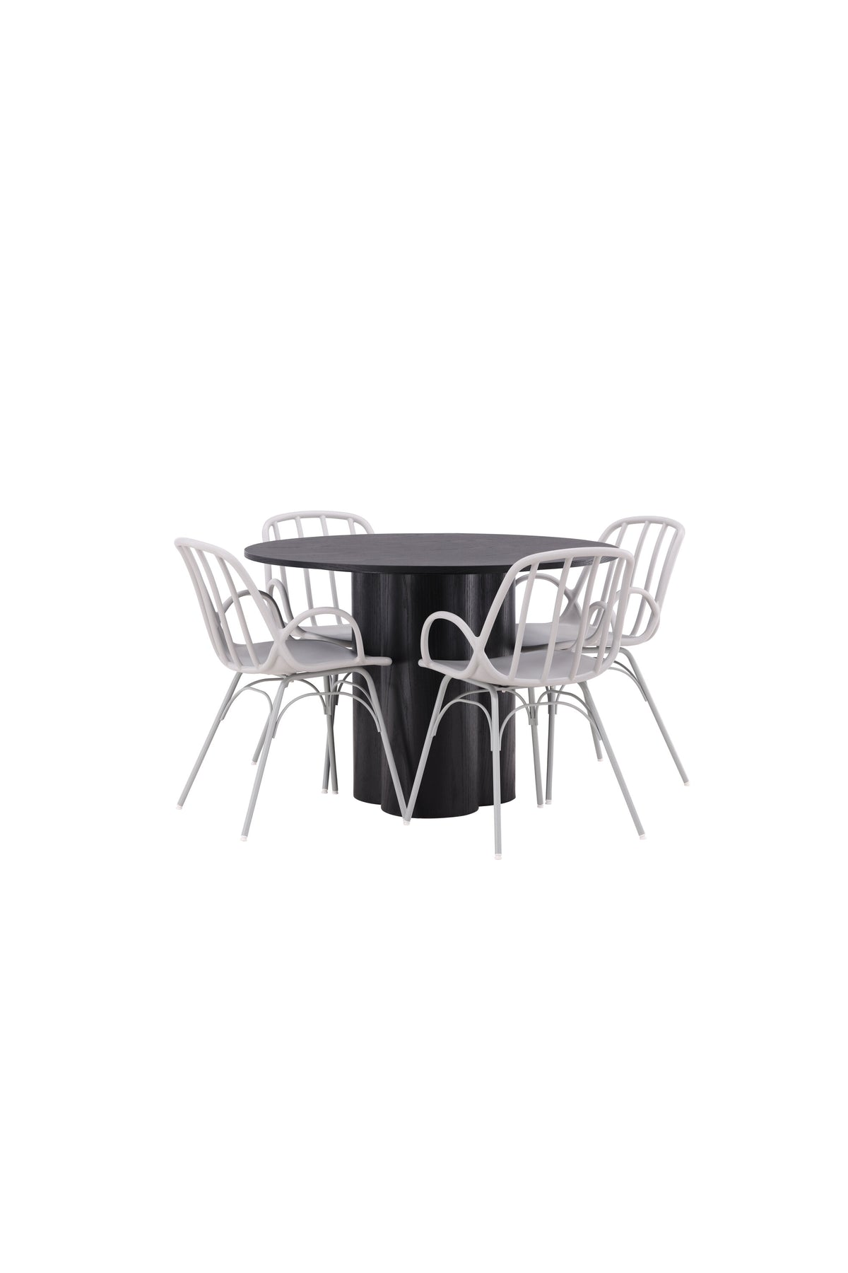 Olivia Esszimmerset + Dyrön ⌀110cm/4St. in Greige präsentiert im Onlineshop von KAQTU Design AG. Esszimmerset ist von Venture Home