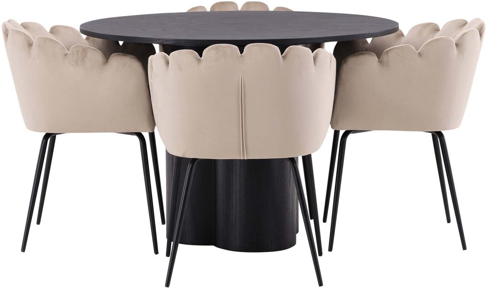 Entdecken Sie das stilvolle Olivia Esszimmer Set + Limhamn ⌀110cm/4St. von Venture Home – skandinavisches Design, Komfort und Eleganz für Ihr Zuhause.