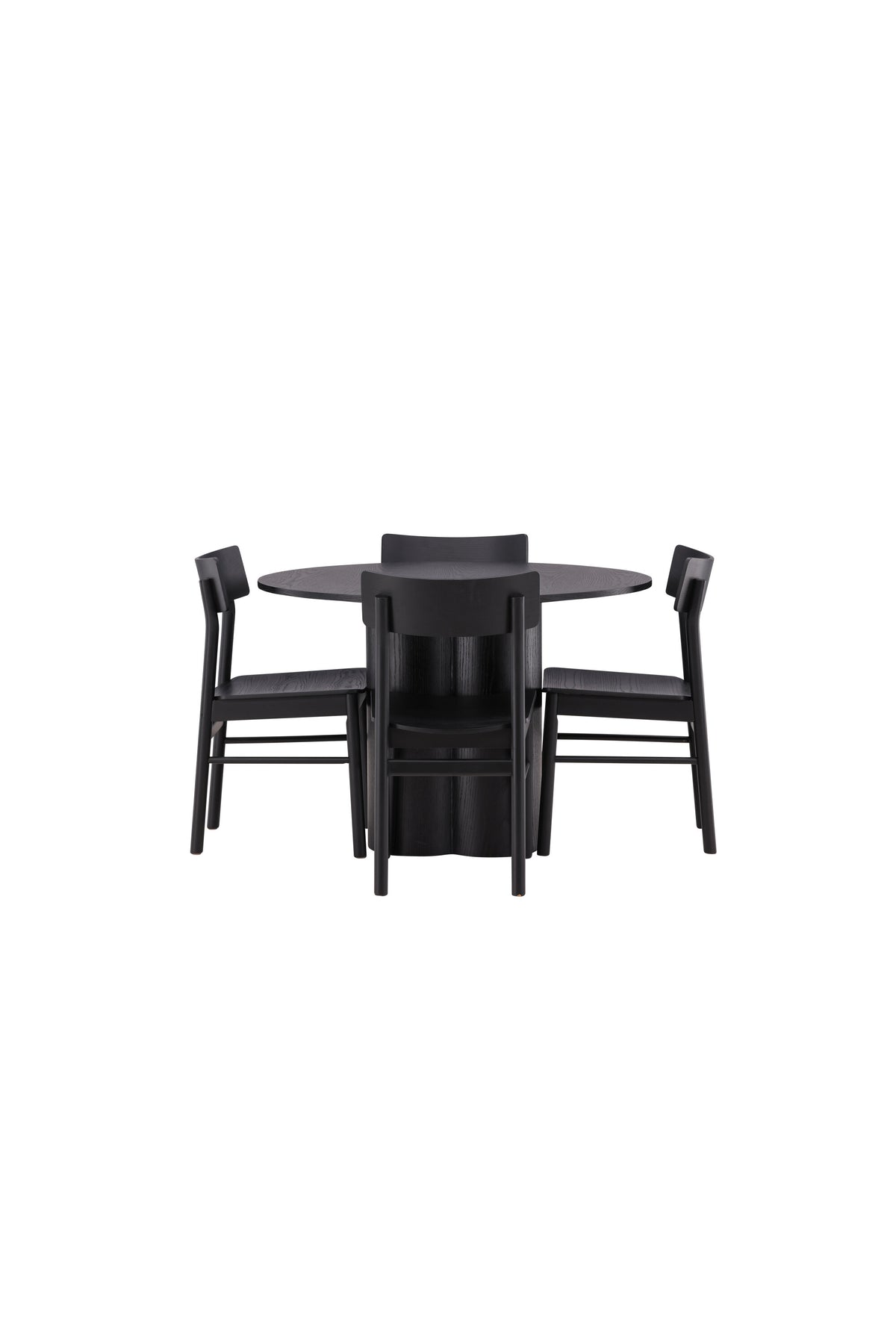 Olivia Esszimmer Set + Montros ⌀110cm/4St. in Schwarz präsentiert im Onlineshop von KAQTU Design AG. Esszimmerset ist von Venture Home