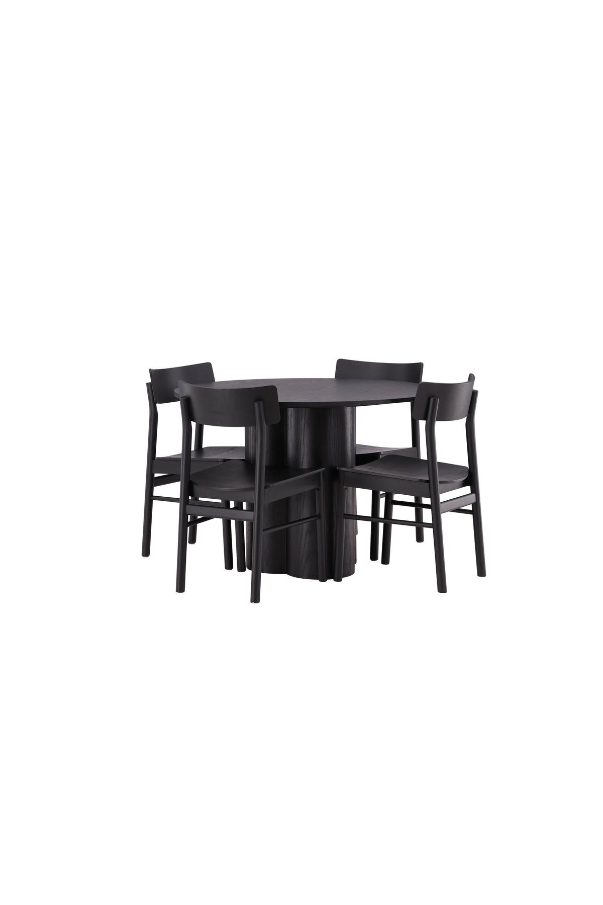 Olivia Esszimmer Set + Montros ⌀110cm/4St. in Schwarz präsentiert im Onlineshop von KAQTU Design AG. Esszimmerset ist von Venture Home