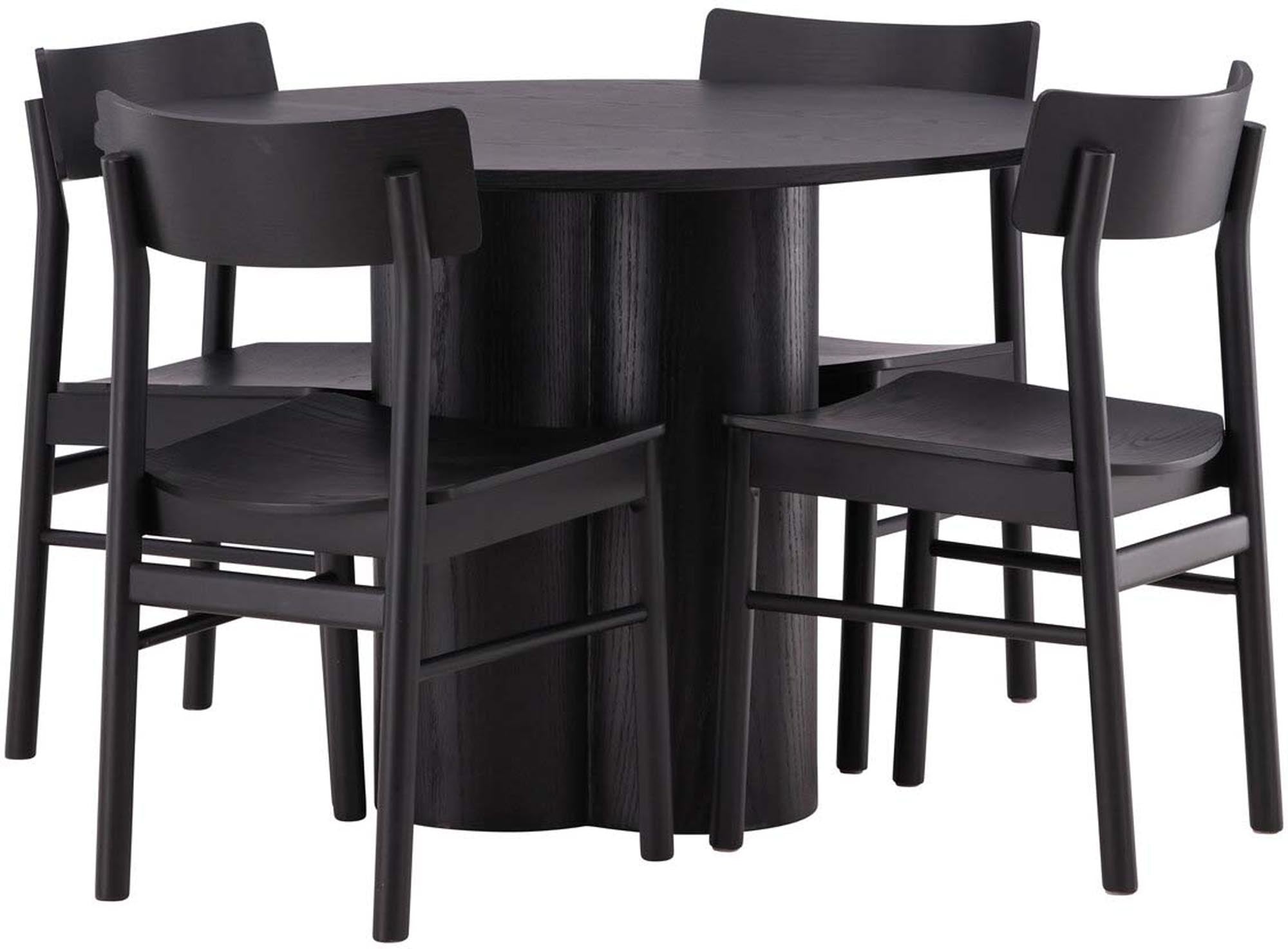 Elegantes Olivia Esszimmer Set mit Montros Tisch, 4 Stühle, modern.