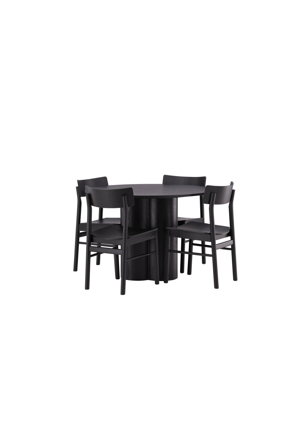 Olivia Esszimmer Set + Montros ⌀110cm/4St. in Schwarz präsentiert im Onlineshop von KAQTU Design AG. Esszimmerset ist von Venture Home