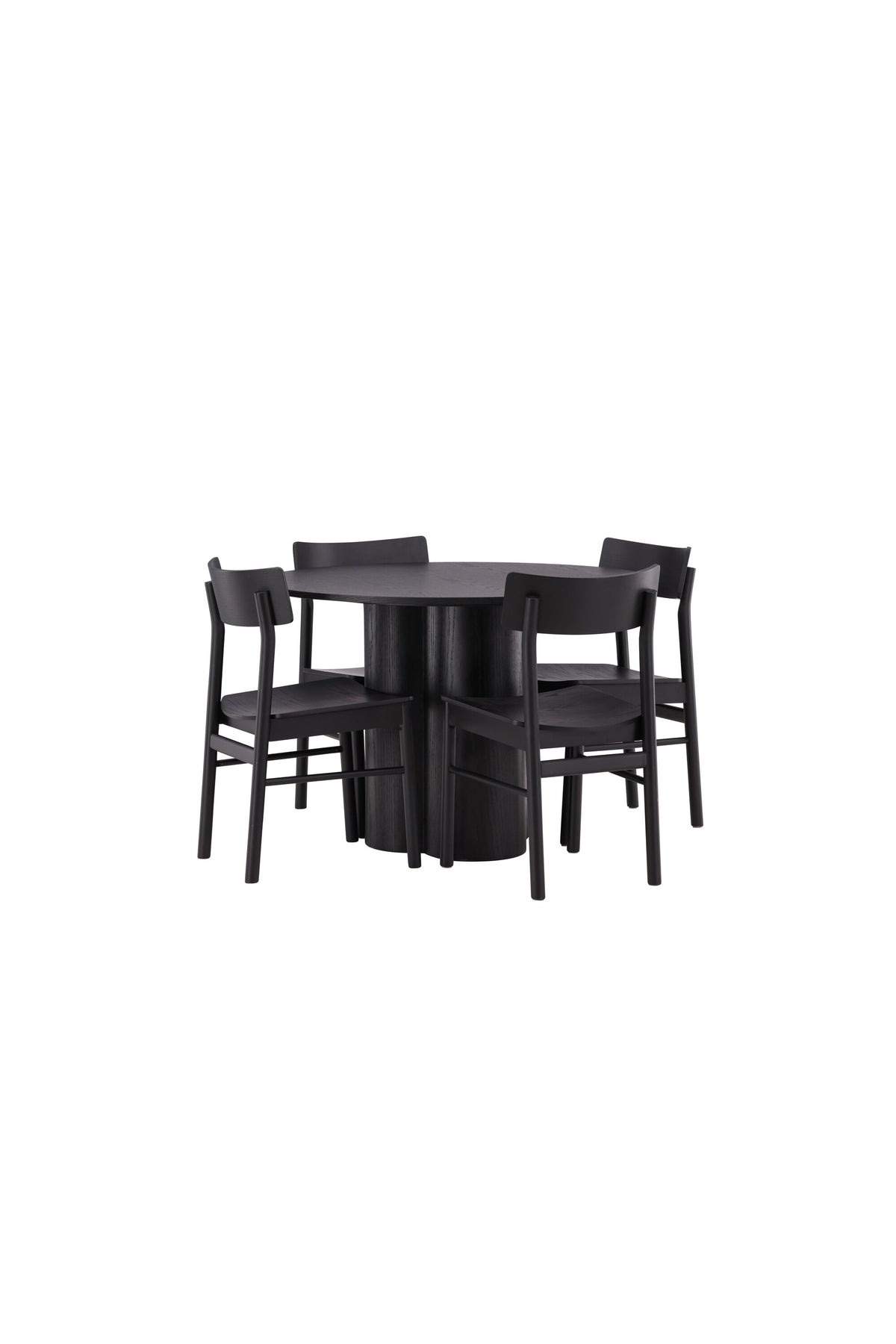 Olivia Esszimmer Set + Montros ⌀110cm/4St. in Schwarz präsentiert im Onlineshop von KAQTU Design AG. Esszimmerset ist von Venture Home