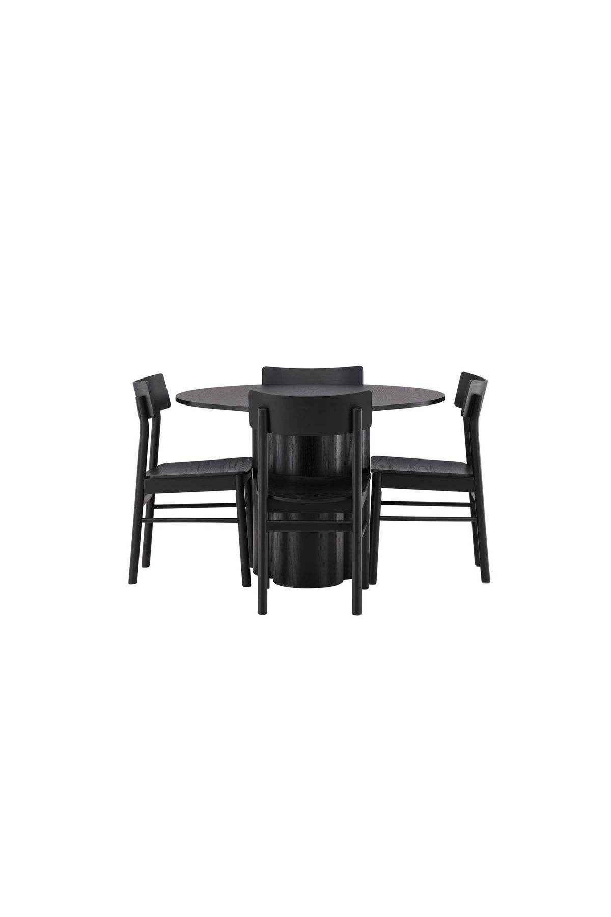Olivia Esszimmer Set + Montros ⌀110cm/4St. in Schwarz präsentiert im Onlineshop von KAQTU Design AG. Esszimmerset ist von Venture Home