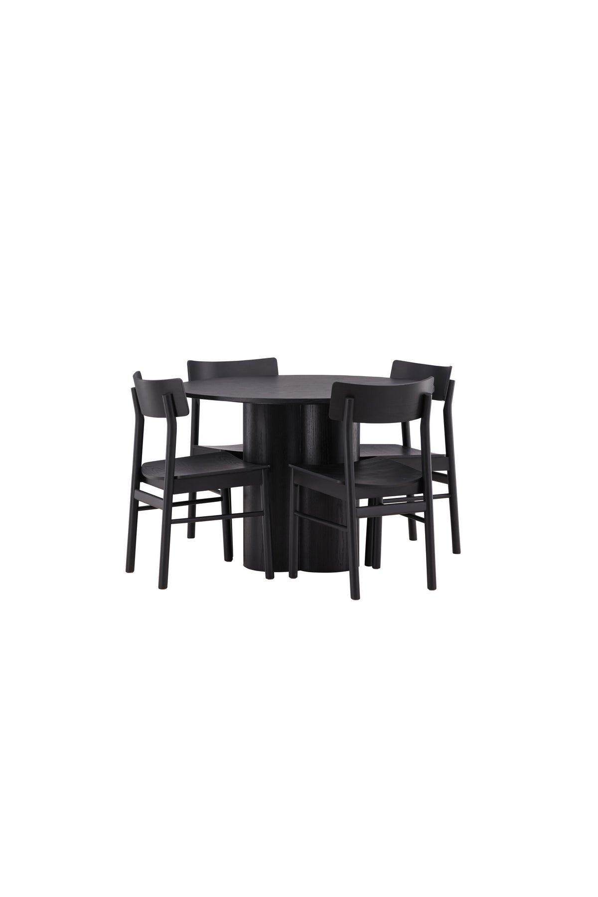 Olivia Esszimmer Set + Montros ⌀110cm/4St. in Schwarz präsentiert im Onlineshop von KAQTU Design AG. Esszimmerset ist von Venture Home