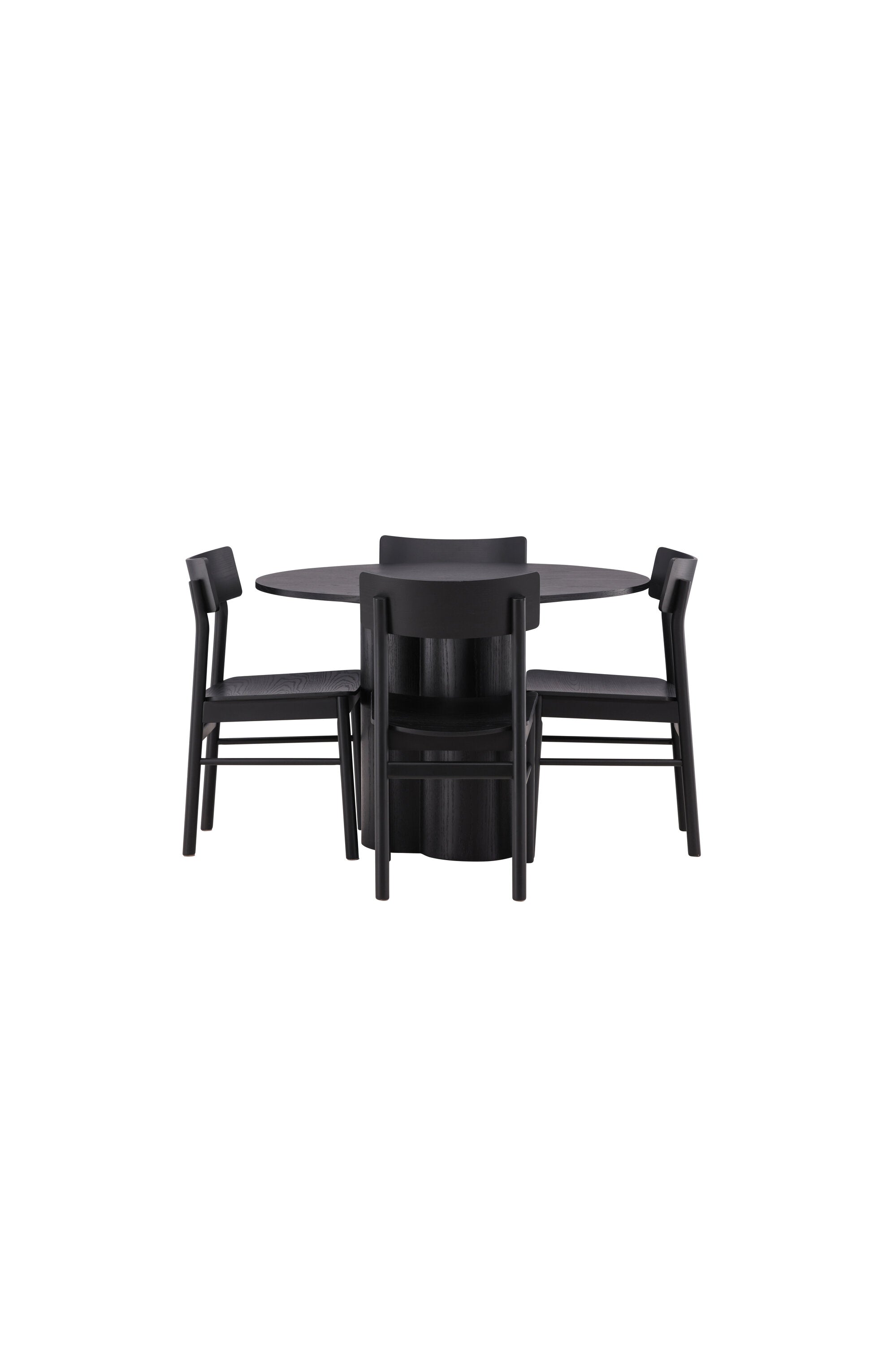 Olivia Esszimmer Set + Montros ⌀110cm/4St. in Schwarz präsentiert im Onlineshop von KAQTU Design AG. Esszimmerset ist von Venture Home