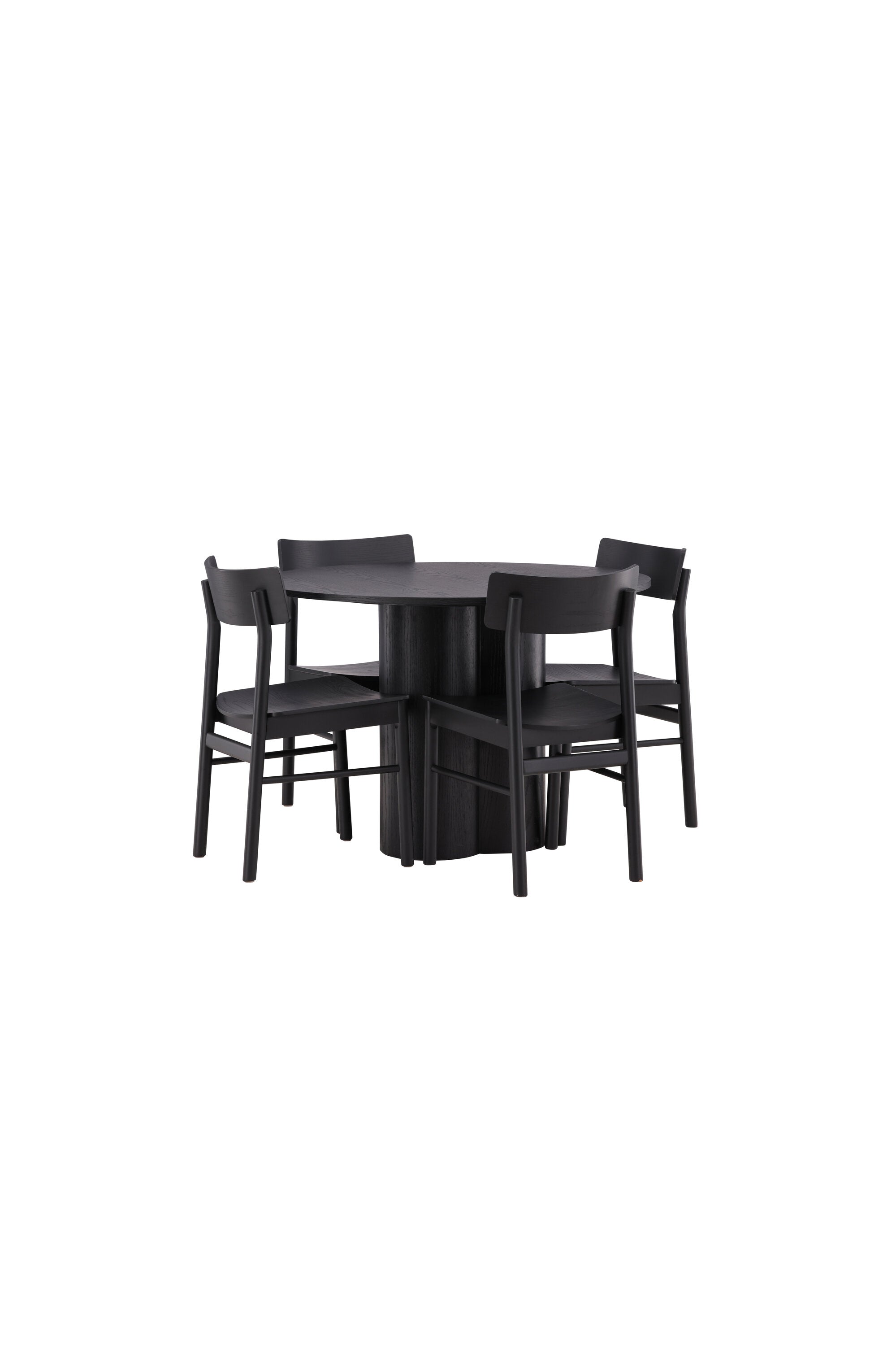 Olivia Esszimmer Set + Montros ⌀110cm/4St. in Schwarz präsentiert im Onlineshop von KAQTU Design AG. Esszimmerset ist von Venture Home