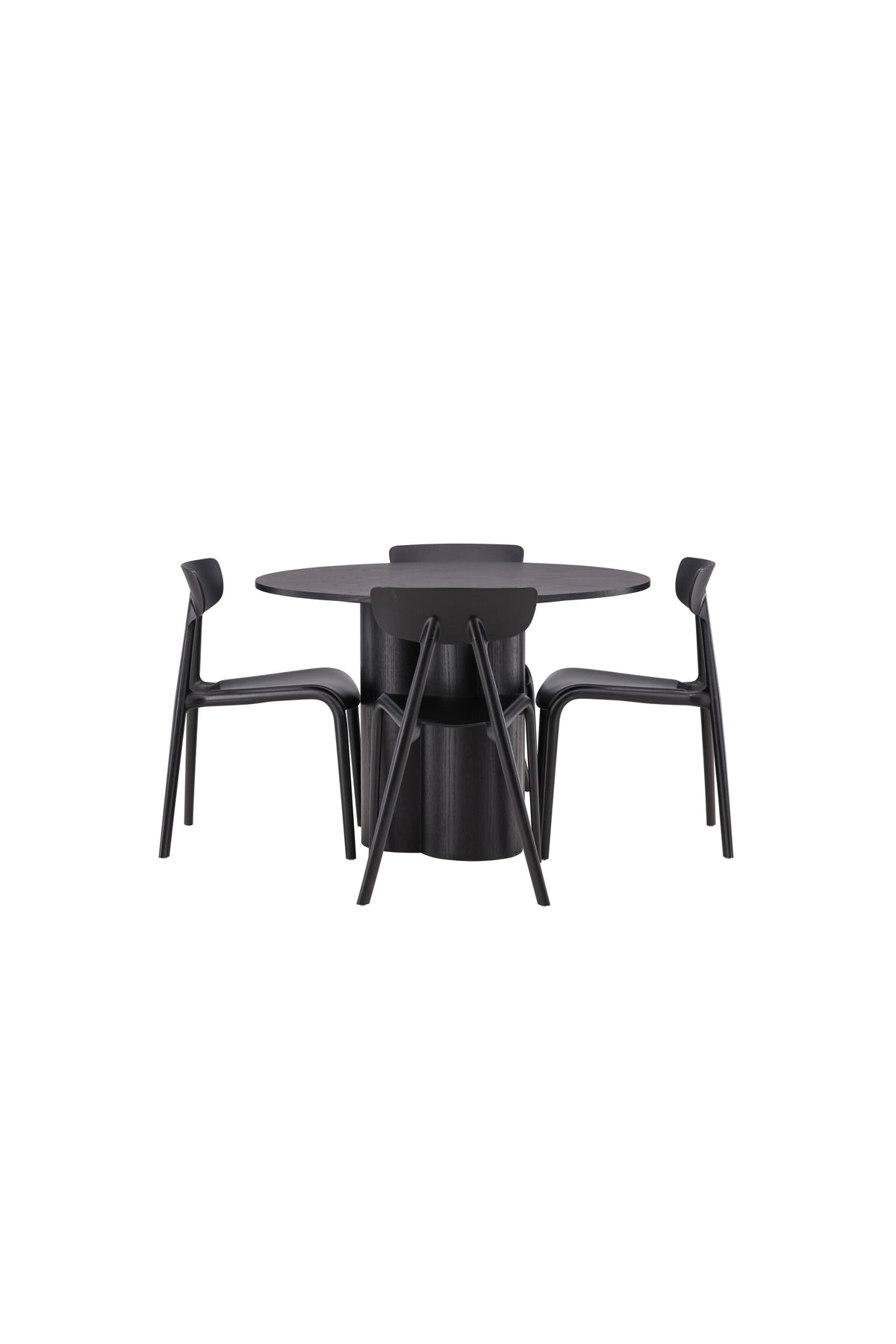 Olivia Esszimmer Set + Ursholmen ⌀110cm/4St. in Schwarz präsentiert im Onlineshop von KAQTU Design AG. Esszimmerset ist von Venture Home