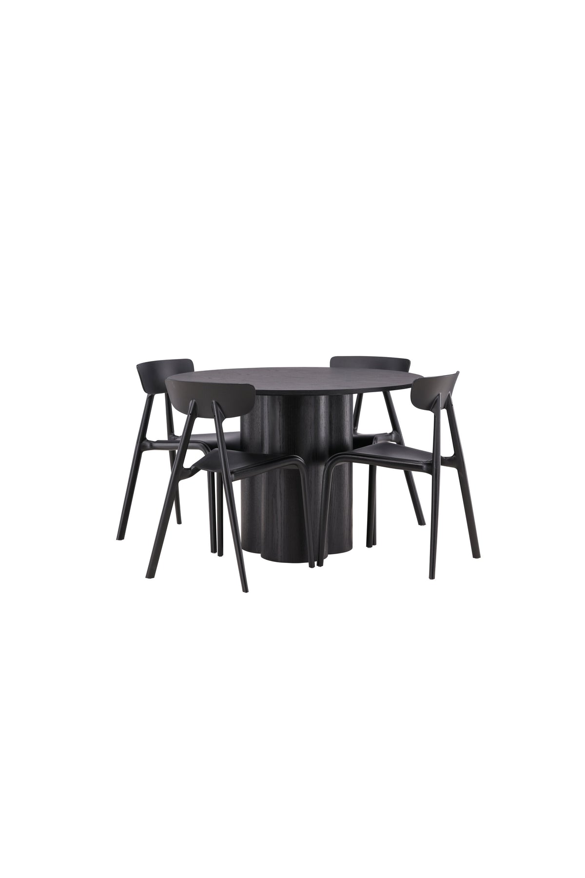 Olivia Esszimmer Set + Ursholmen ⌀110cm/4St. in Schwarz präsentiert im Onlineshop von KAQTU Design AG. Esszimmerset ist von Venture Home