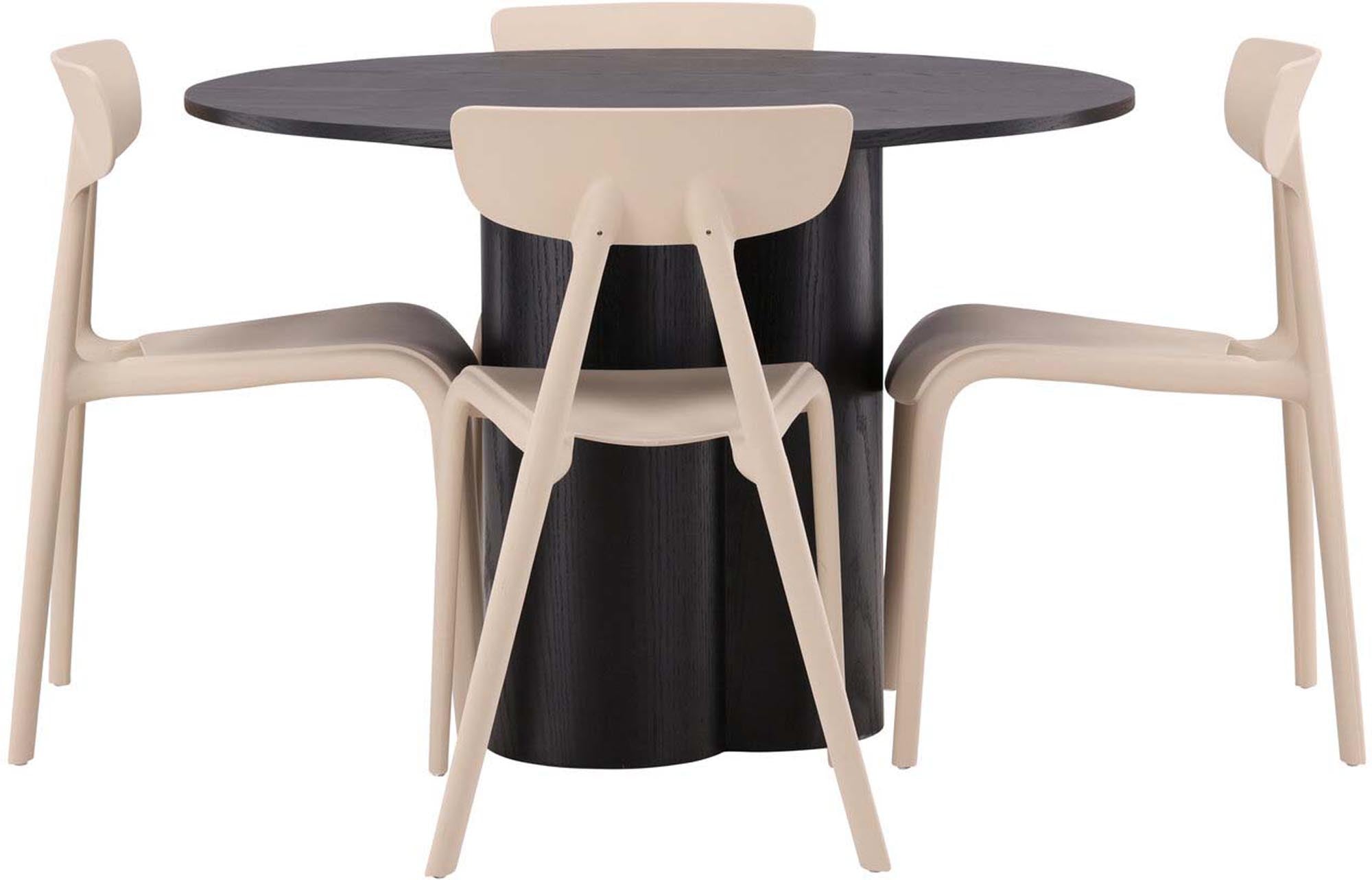 Elegantes Olivia Set: Runder Tisch mit 4 Stühlen von Venture Home.