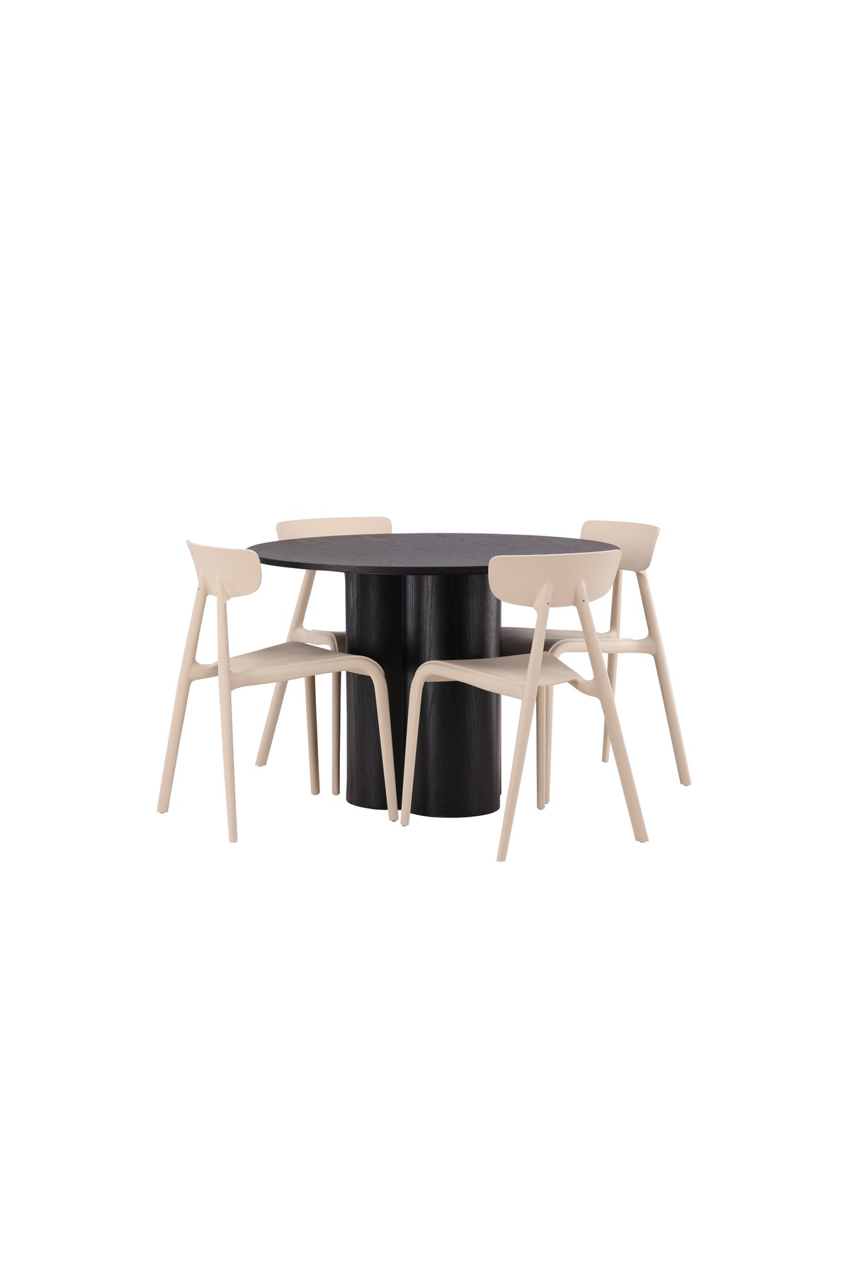Olivia Esszimmer Set + Ursholmen ⌀110cm/4St. in Beige präsentiert im Onlineshop von KAQTU Design AG. Esszimmerset ist von Venture Home