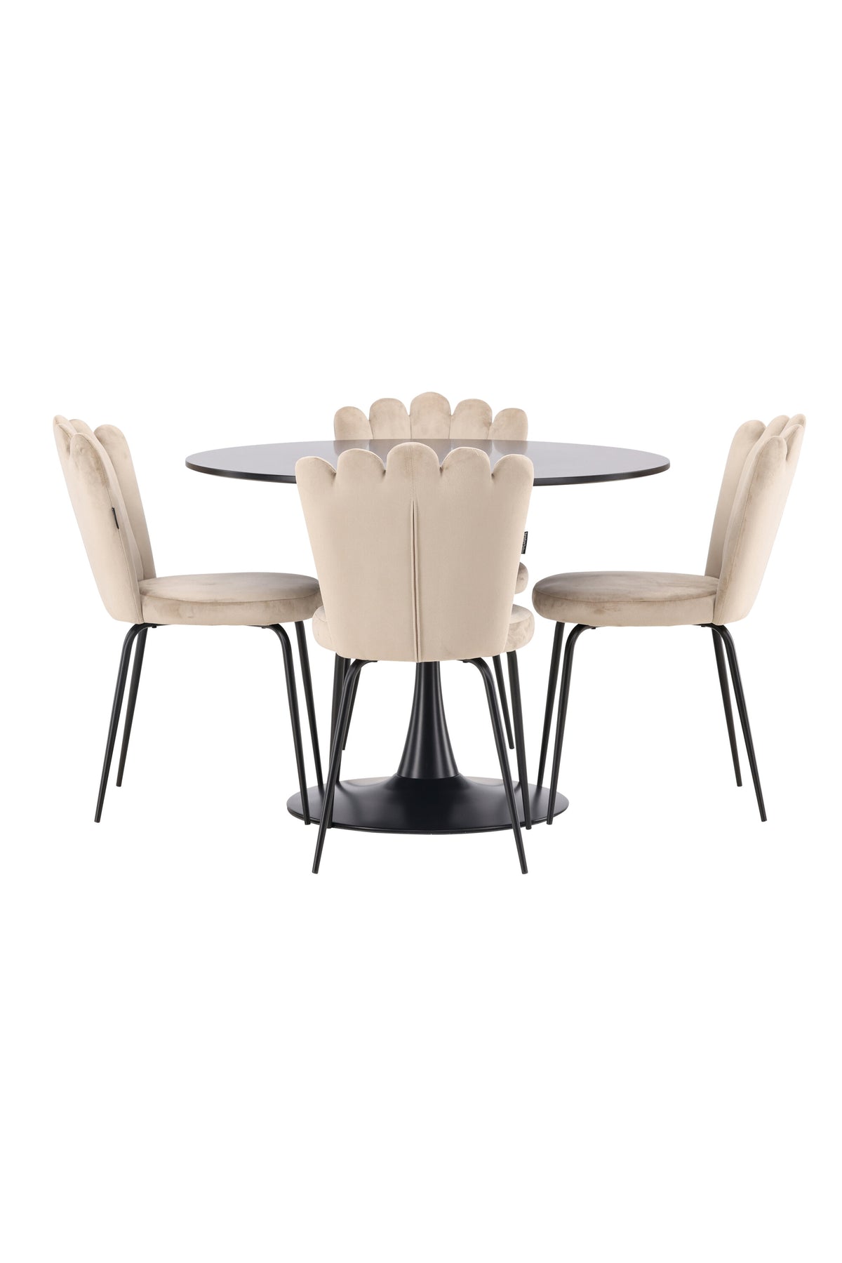 Glade Esszimmerset + Limhamn ⌀100cm/4St. in Beige präsentiert im Onlineshop von KAQTU Design AG. Esszimmerset ist von Venture Home