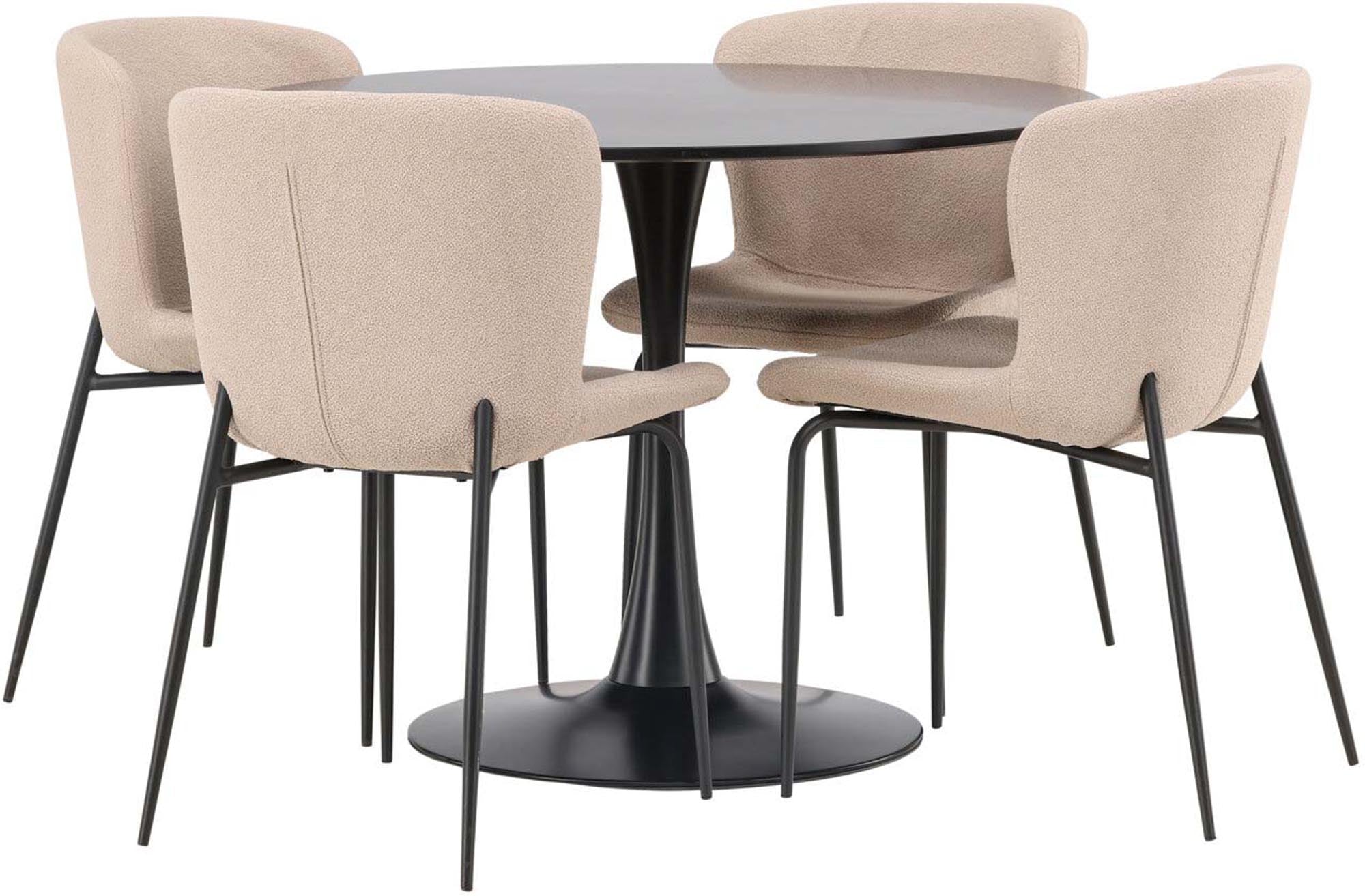 Stilvolles Glade Esszimmerset mit Modesto Tisch für 4 Personen.