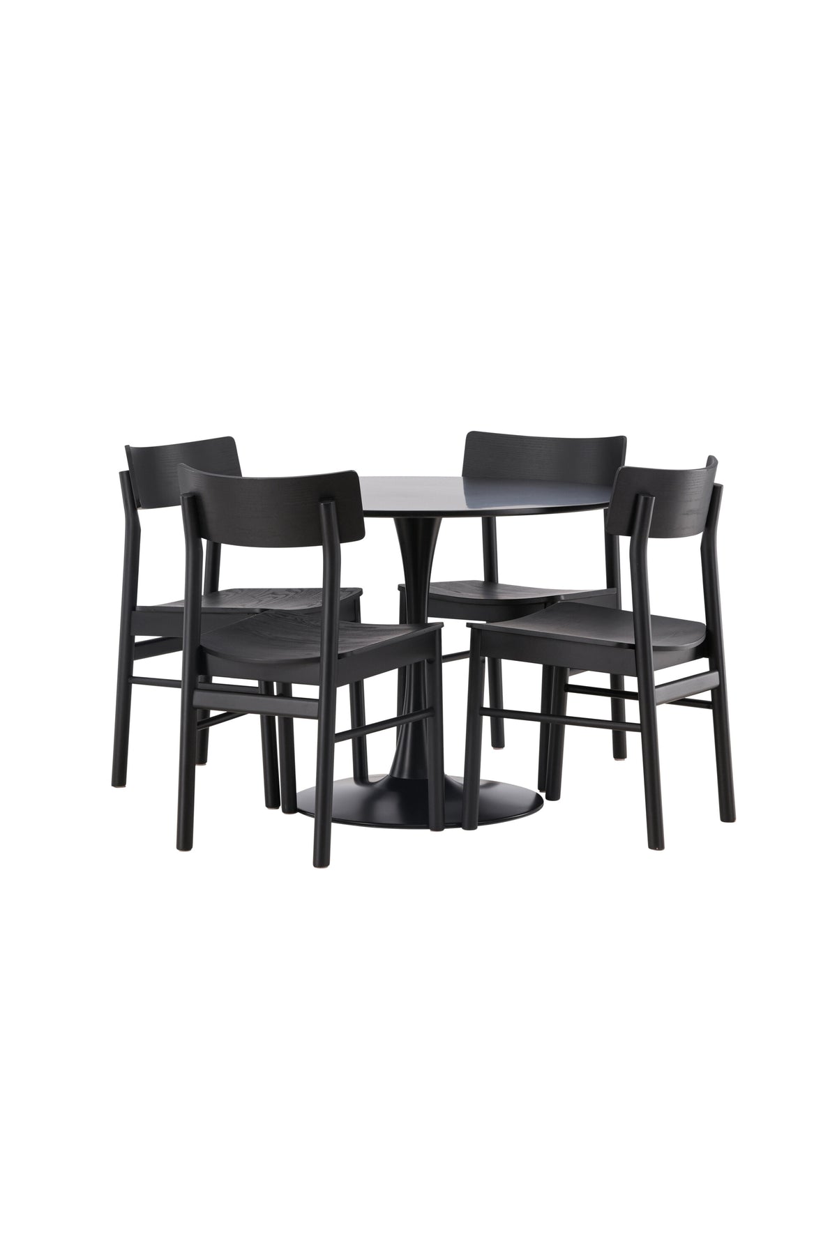Glade Esstisch + 4 x Montros Esszimmerstuhl in Schwarz präsentiert im Onlineshop von KAQTU Design AG. Esszimmerset ist von Venture Home
