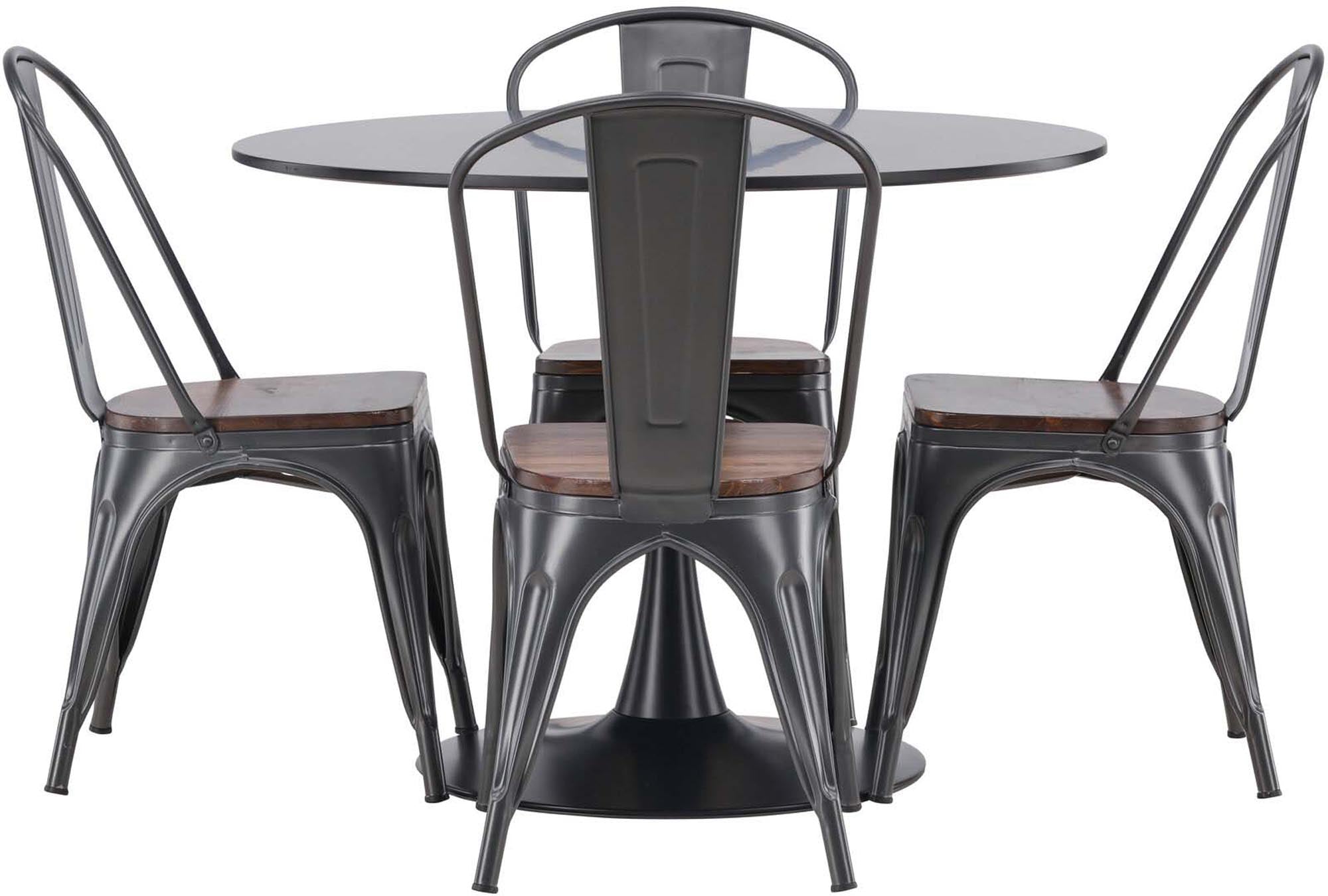 Stylisches Glade Esszimmerset mit 100 cm Tisch und 4 eleganten Tempe Stühlen von Venture Home. Ideal für ein modernes Esszimmer!