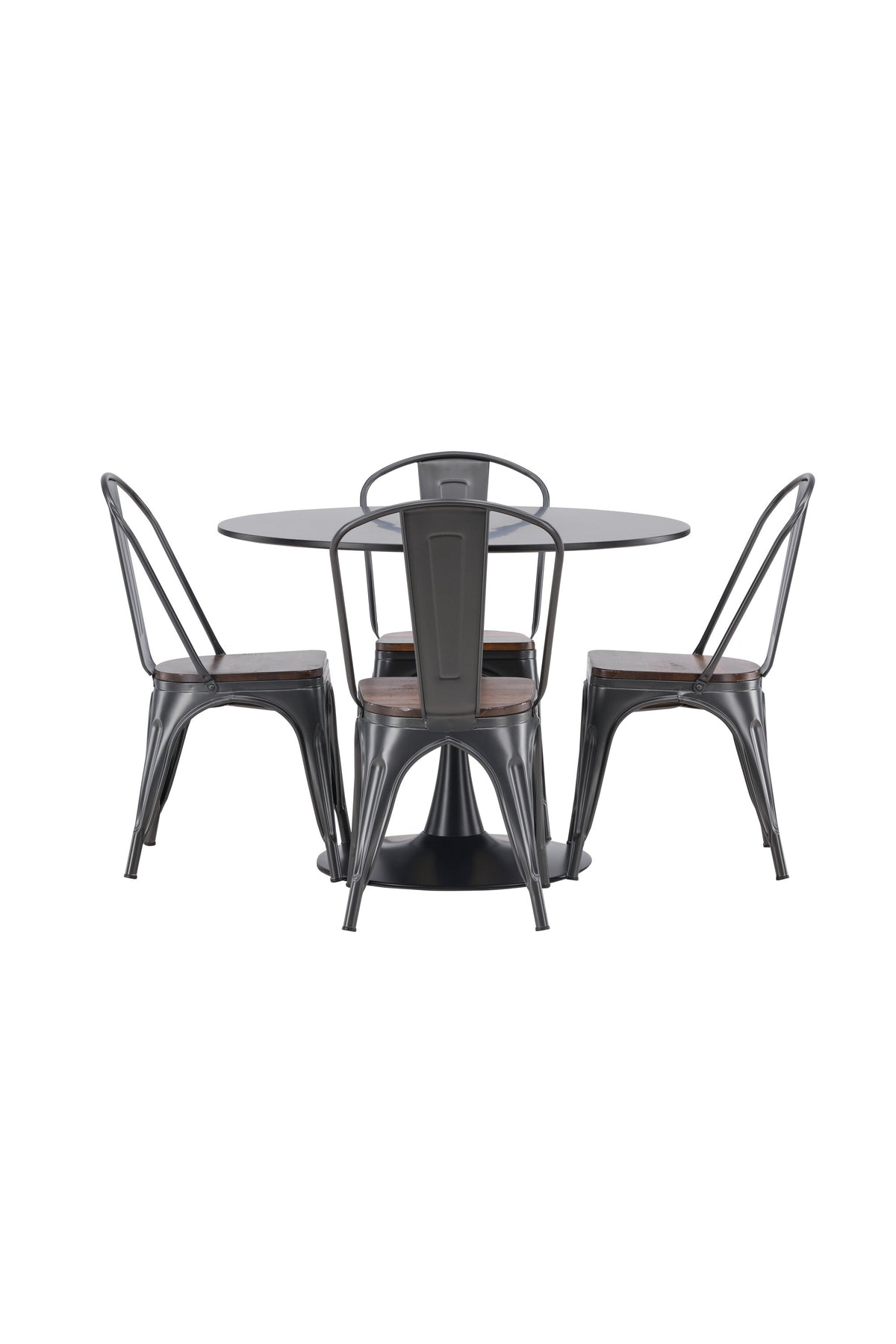 Glade Esszimmerset + Tempe ⌀100cm/4St. in Dunkelgrau, Walnuss präsentiert im Onlineshop von KAQTU Design AG. Esszimmerset ist von Venture Home
