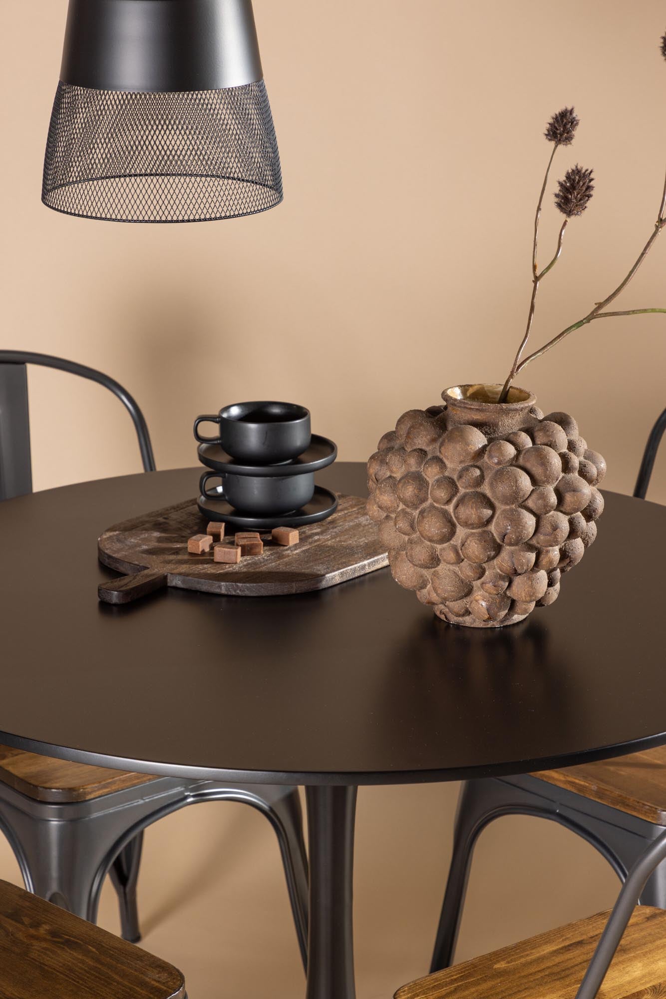 Modernes Glade Esszimmerset mit stilvollem Tempe Tisch (100cm) und 4 eleganten Stühlen. Ideal für gesellige Essmomente!