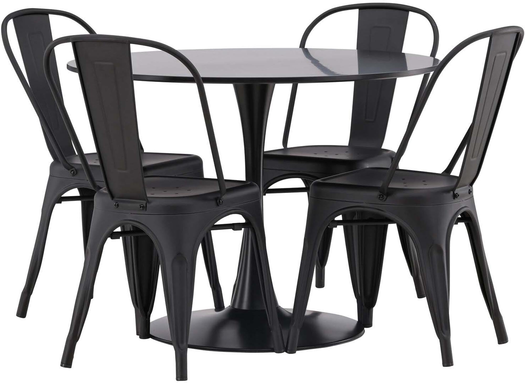 Elegantes Glade Esszimmerset: Tempe Tisch 100cm & 4 Stühle.