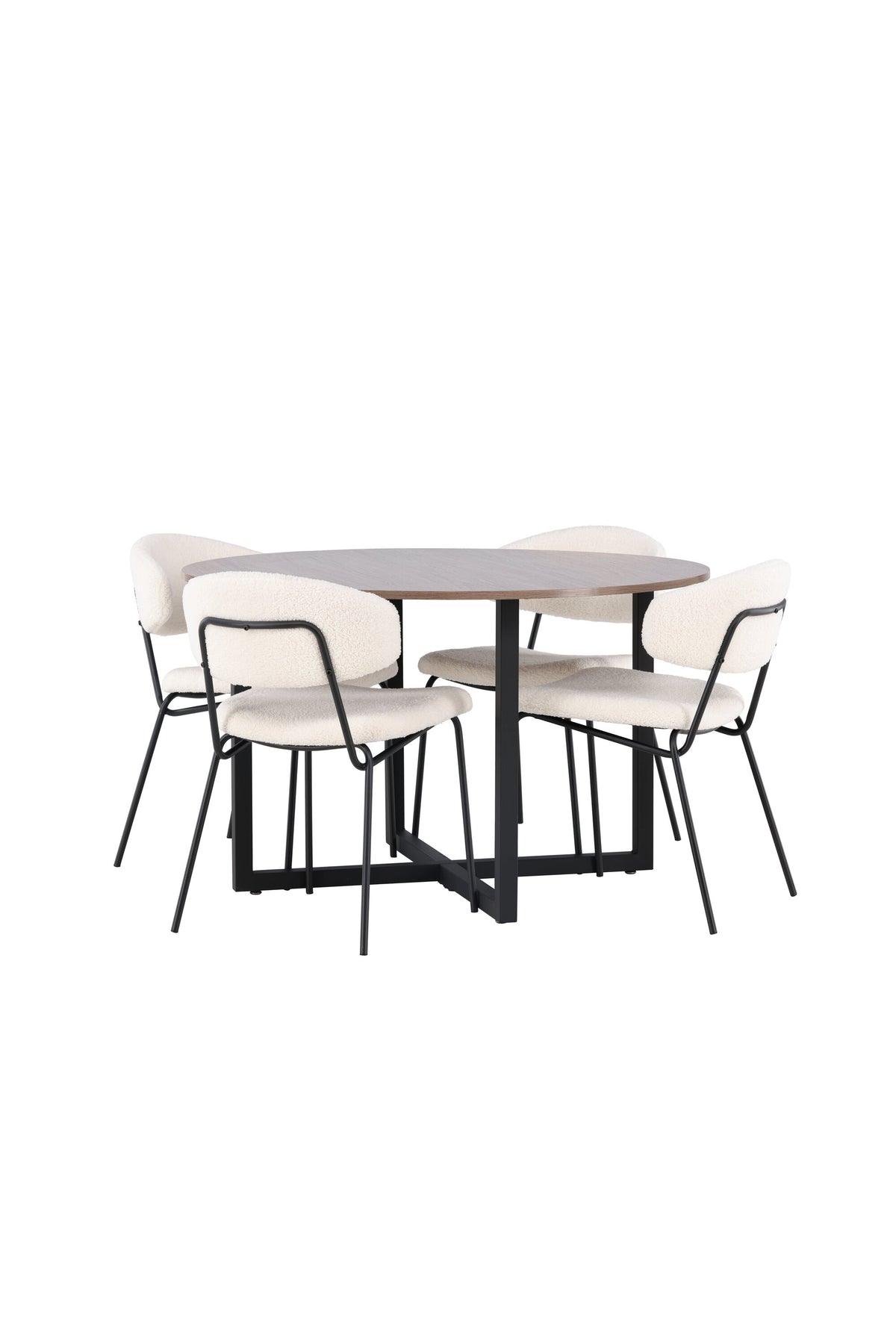 Durango Esszimmerset + Chico ⌀120cm/4St. in Weiss präsentiert im Onlineshop von KAQTU Design AG. Esszimmerset ist von Venture Home