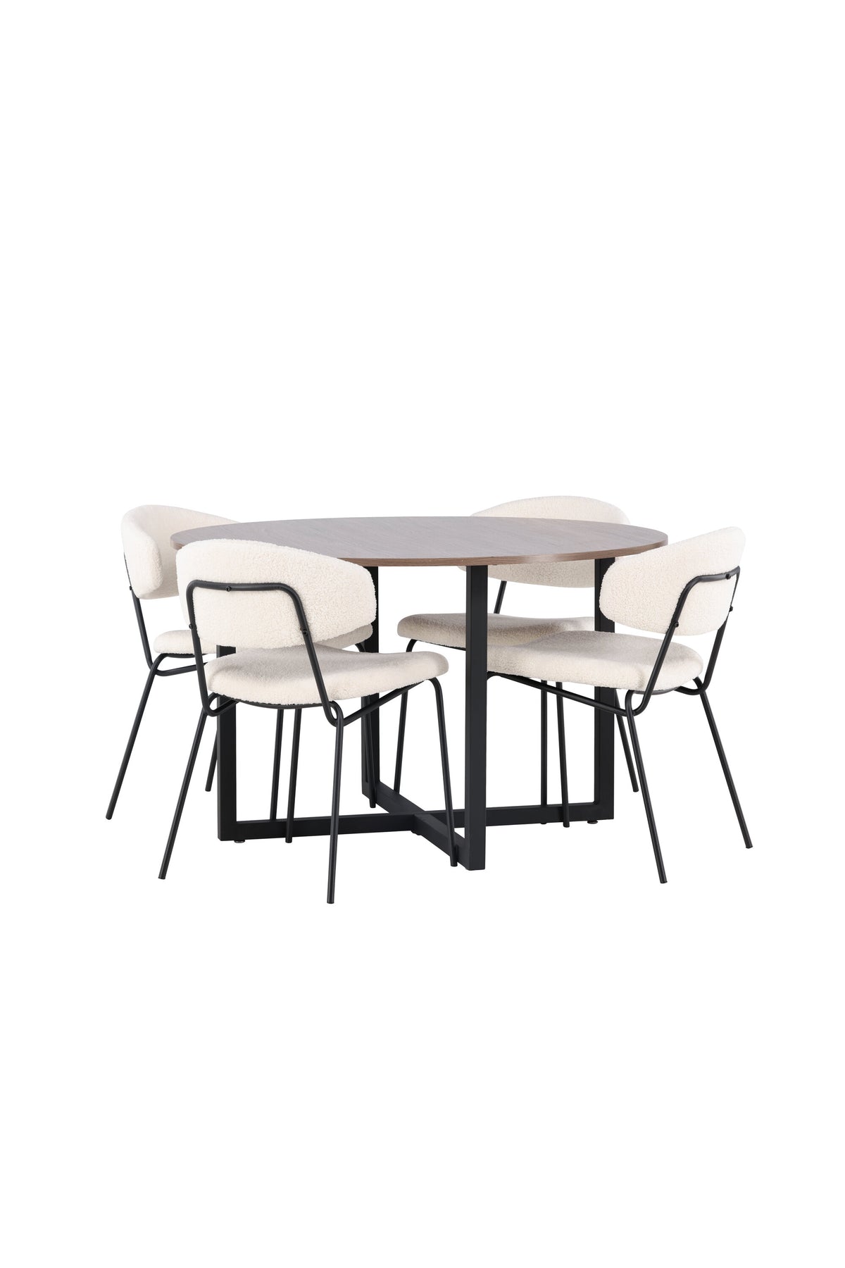 Durango Esszimmerset + Chico ⌀120cm/4St. in Weiss präsentiert im Onlineshop von KAQTU Design AG. Esszimmerset ist von Venture Home