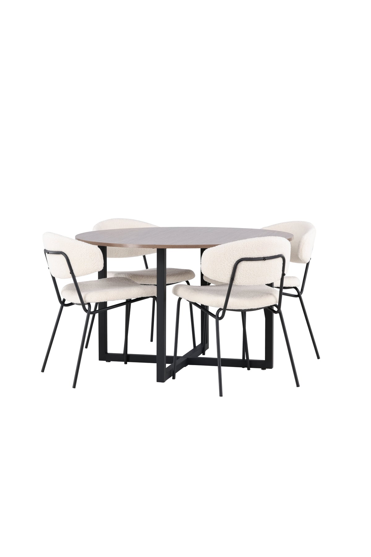 Durango Esszimmerset + Chico ⌀120cm/4St. in Weiss präsentiert im Onlineshop von KAQTU Design AG. Esszimmerset ist von Venture Home