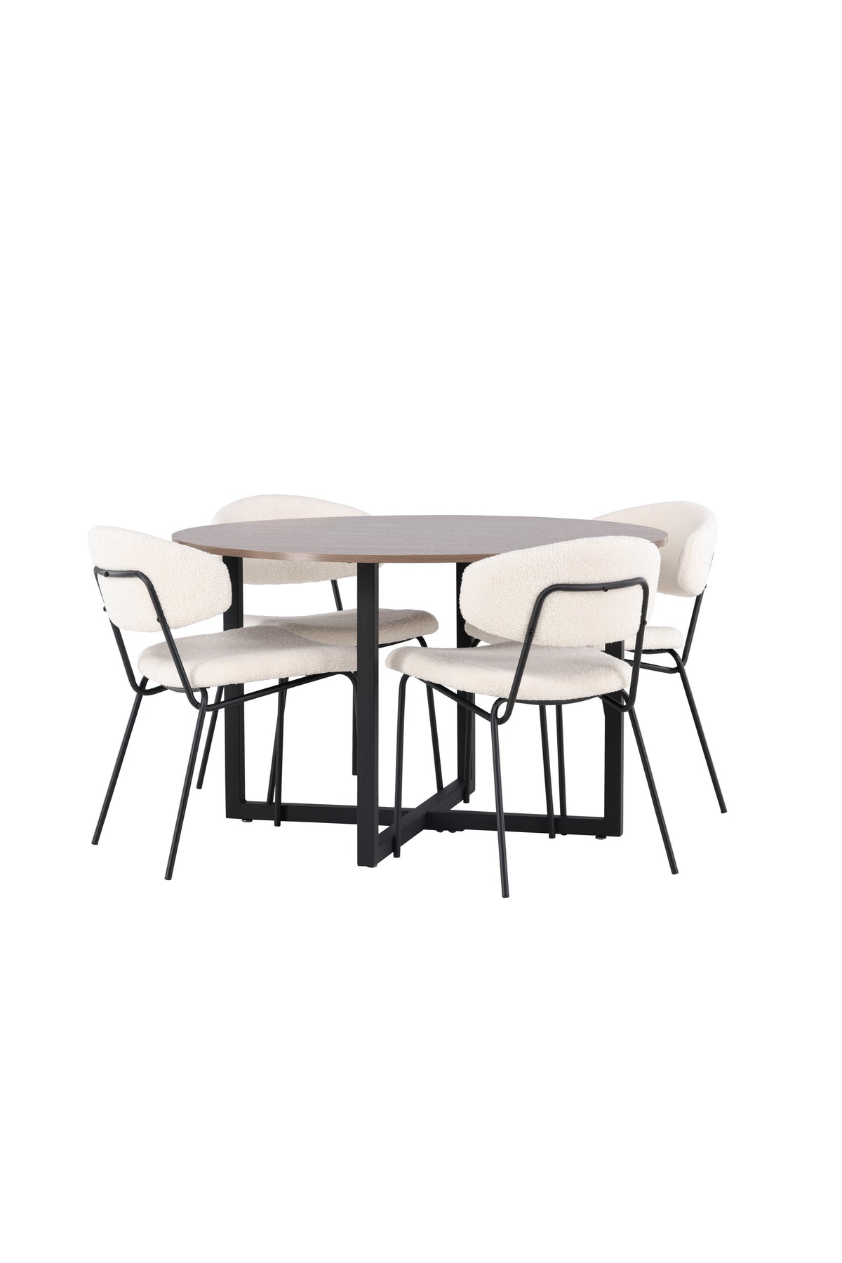 Durango Esszimmerset + Chico ⌀120cm/4St. in Weiss präsentiert im Onlineshop von KAQTU Design AG. Esszimmerset ist von Venture Home