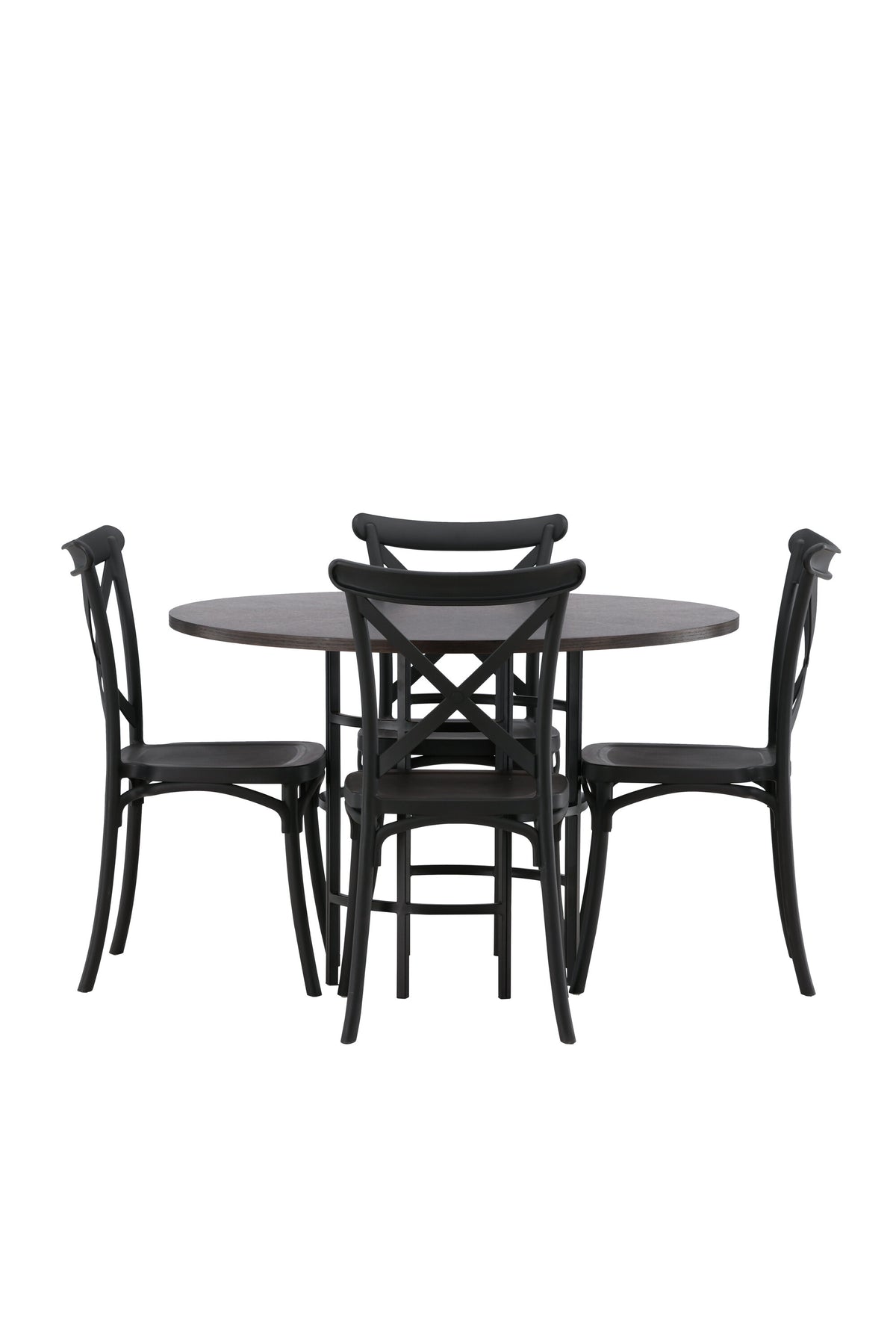 Esszimmerset Copenhagen + Crosett ⌀115cm/4St. in Mocca / Schwarz präsentiert im Onlineshop von KAQTU Design AG. Esszimmerset ist von Venture Home